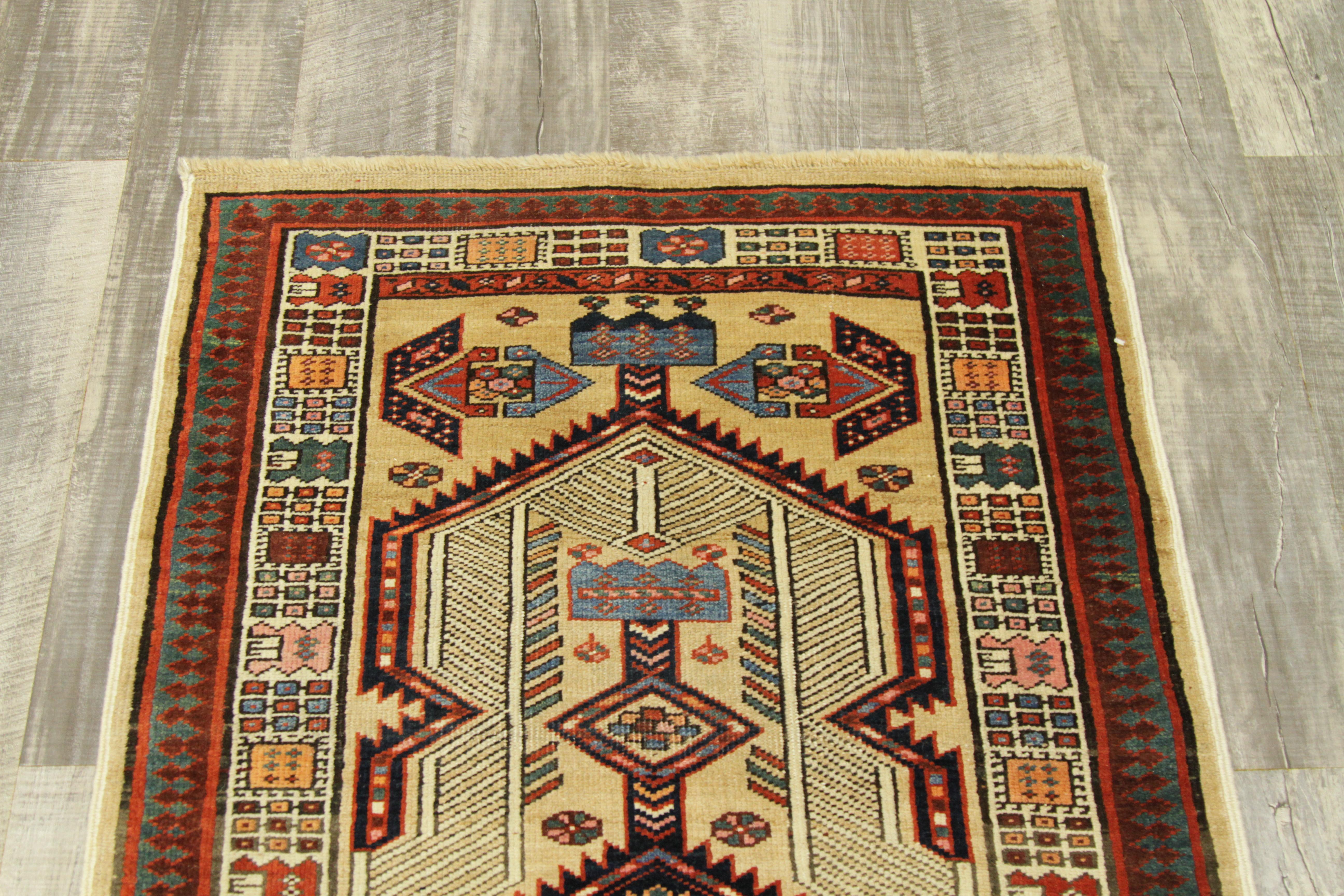 Antique Persian Rug in Tribal Sarab Design with Fine Wool Backing, circa 1930s In Excellent Condition For Sale In Dallas, TX