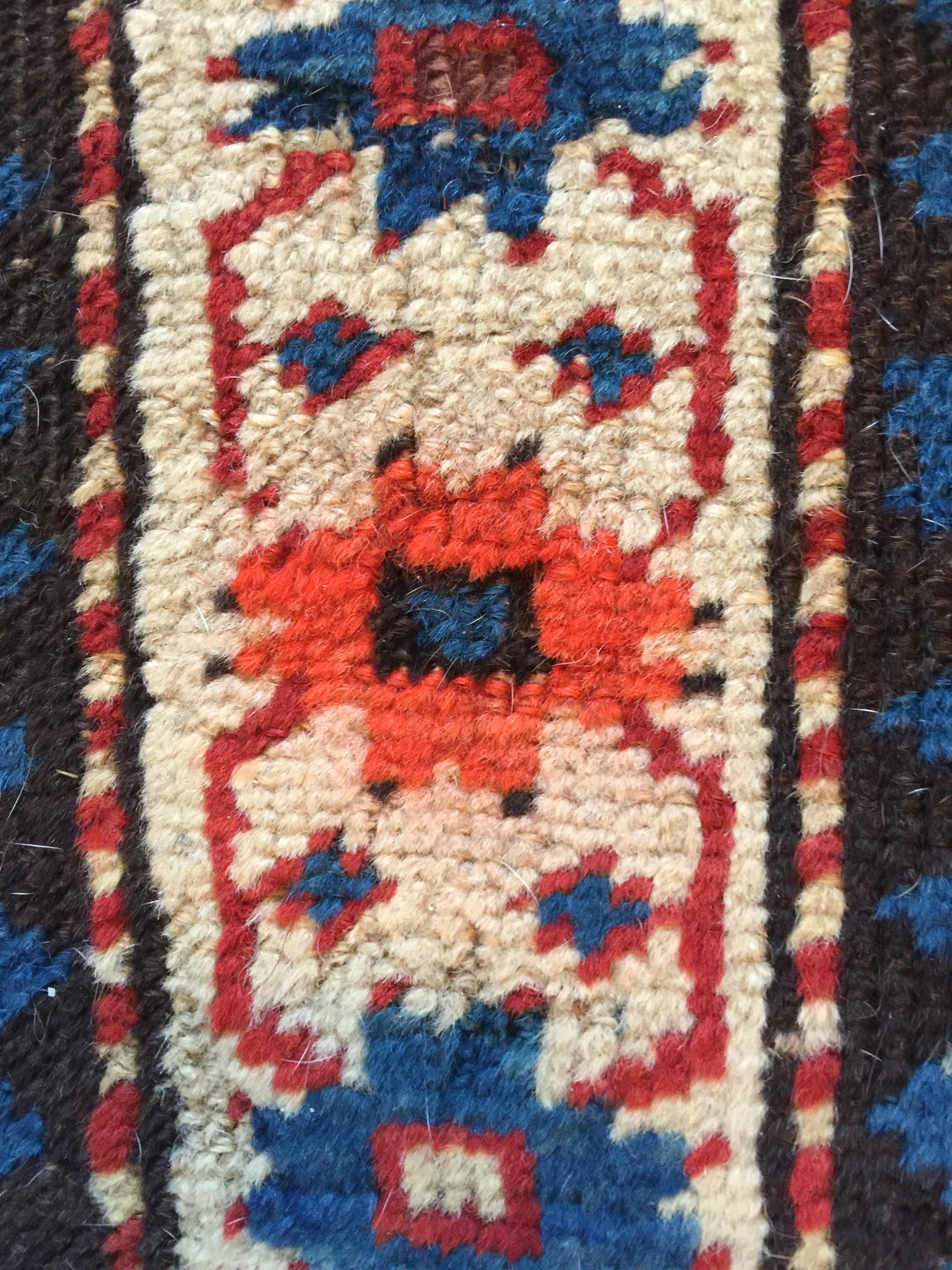 Antique Persian Rug: Late 19th Century Eagle Kazak Chelaberd Wool Rug Carpet For Sale 2
