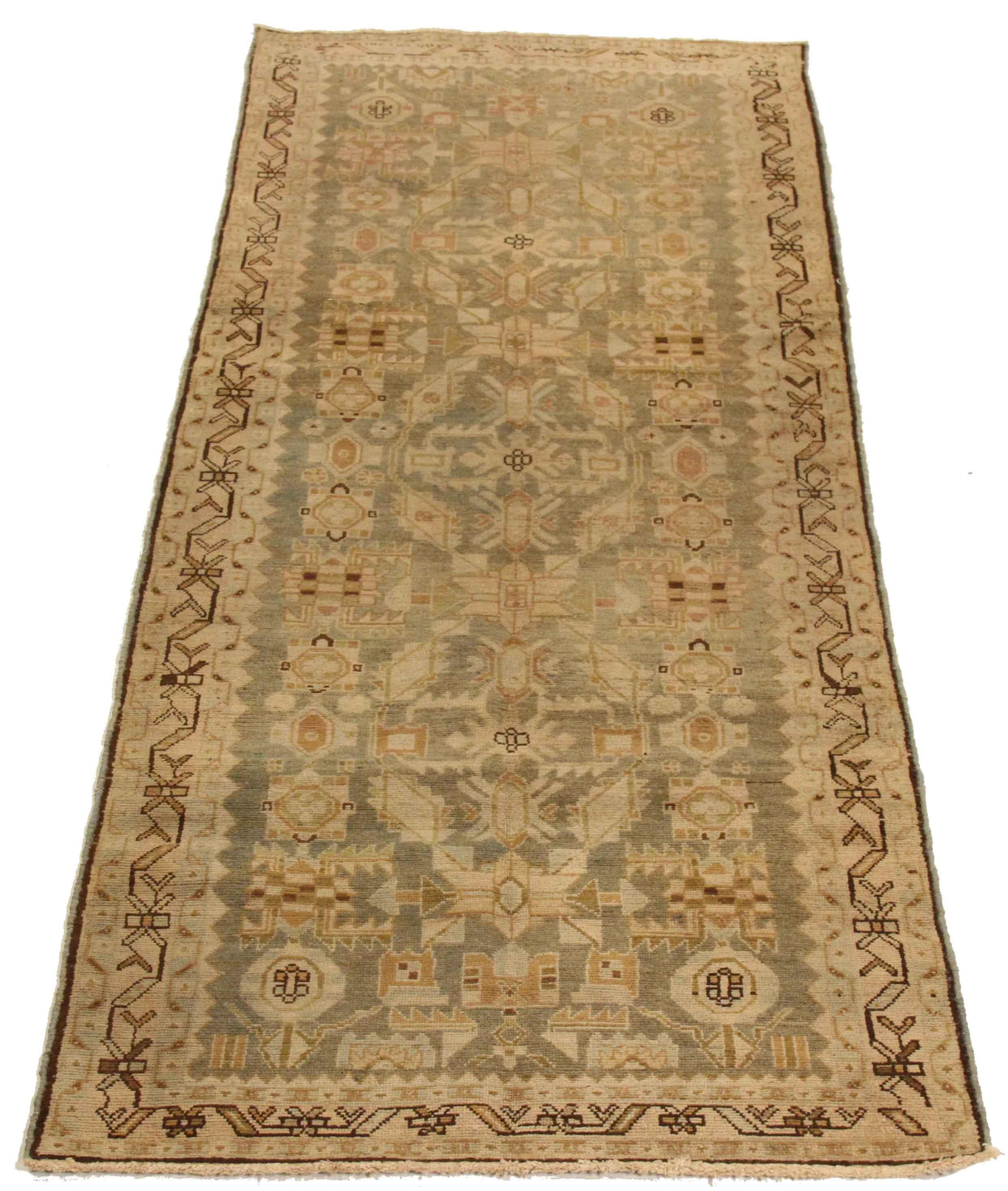 Hand-Knotted Antique Persian Rug Malayer Design with Classic Tribal Details, circa 1970s For Sale