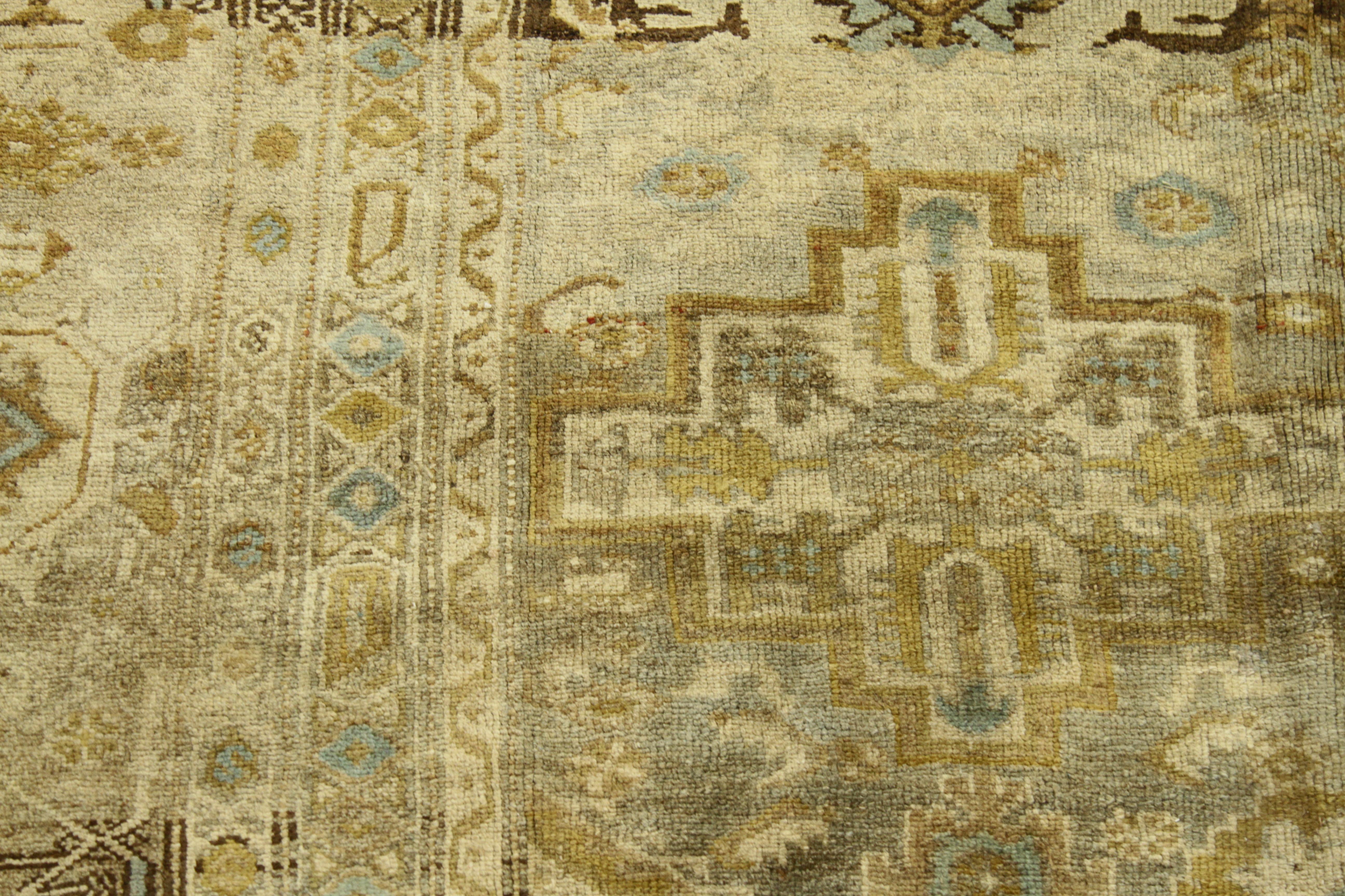 Persian Rug Malayer Design with Fading Rustic Floral Patterns, circa 1940 For Sale 3