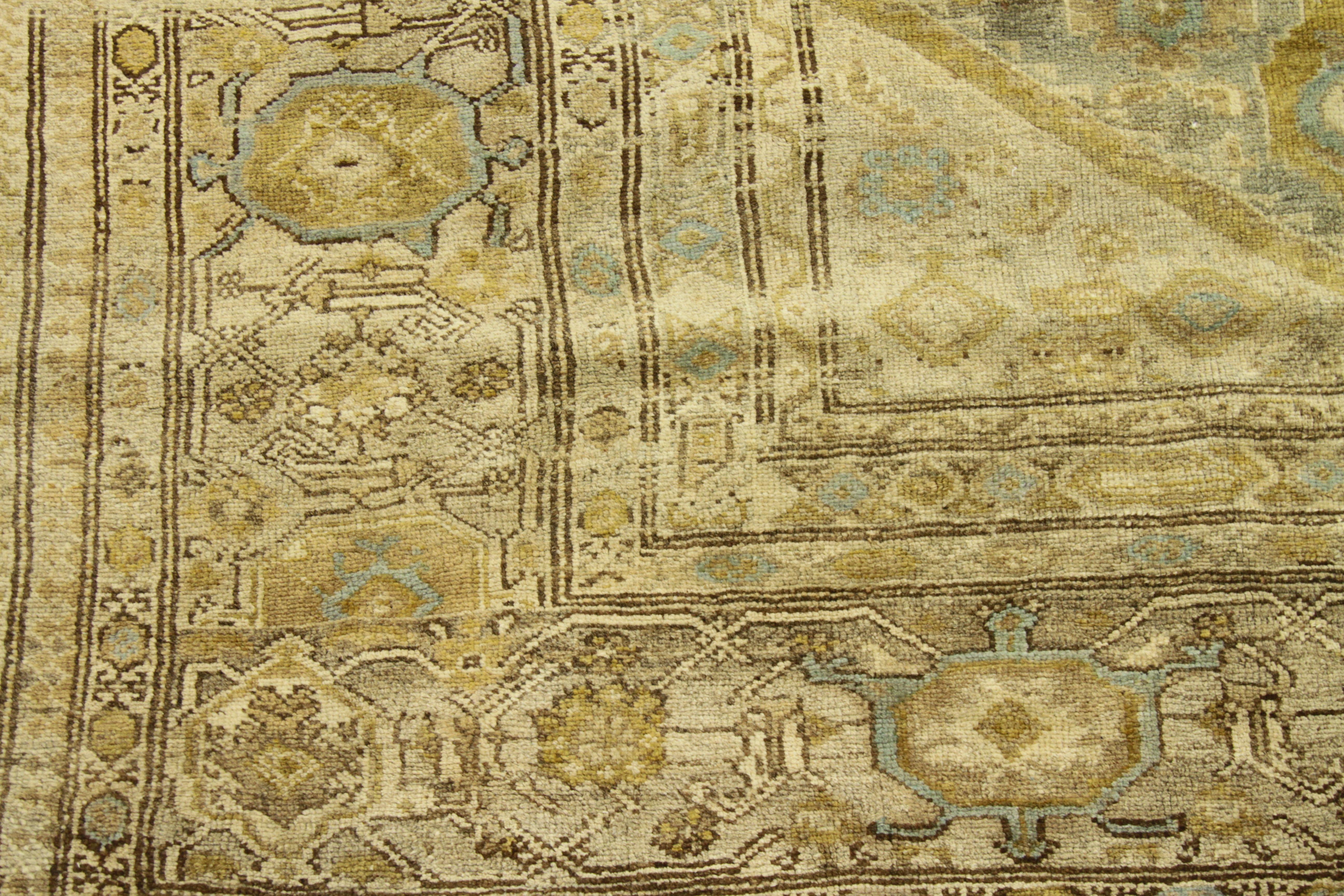 Persian Rug Malayer Design with Fading Rustic Floral Patterns, circa 1940 For Sale 2