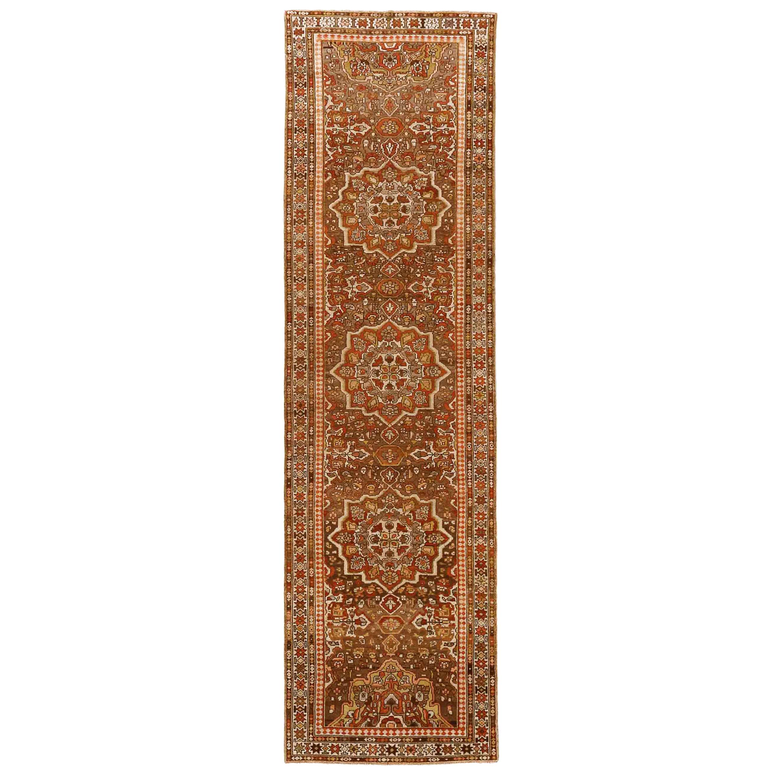 Antique Persian Rug Malayer Design with Mesmerizing Geometric Details circa 1920 For Sale