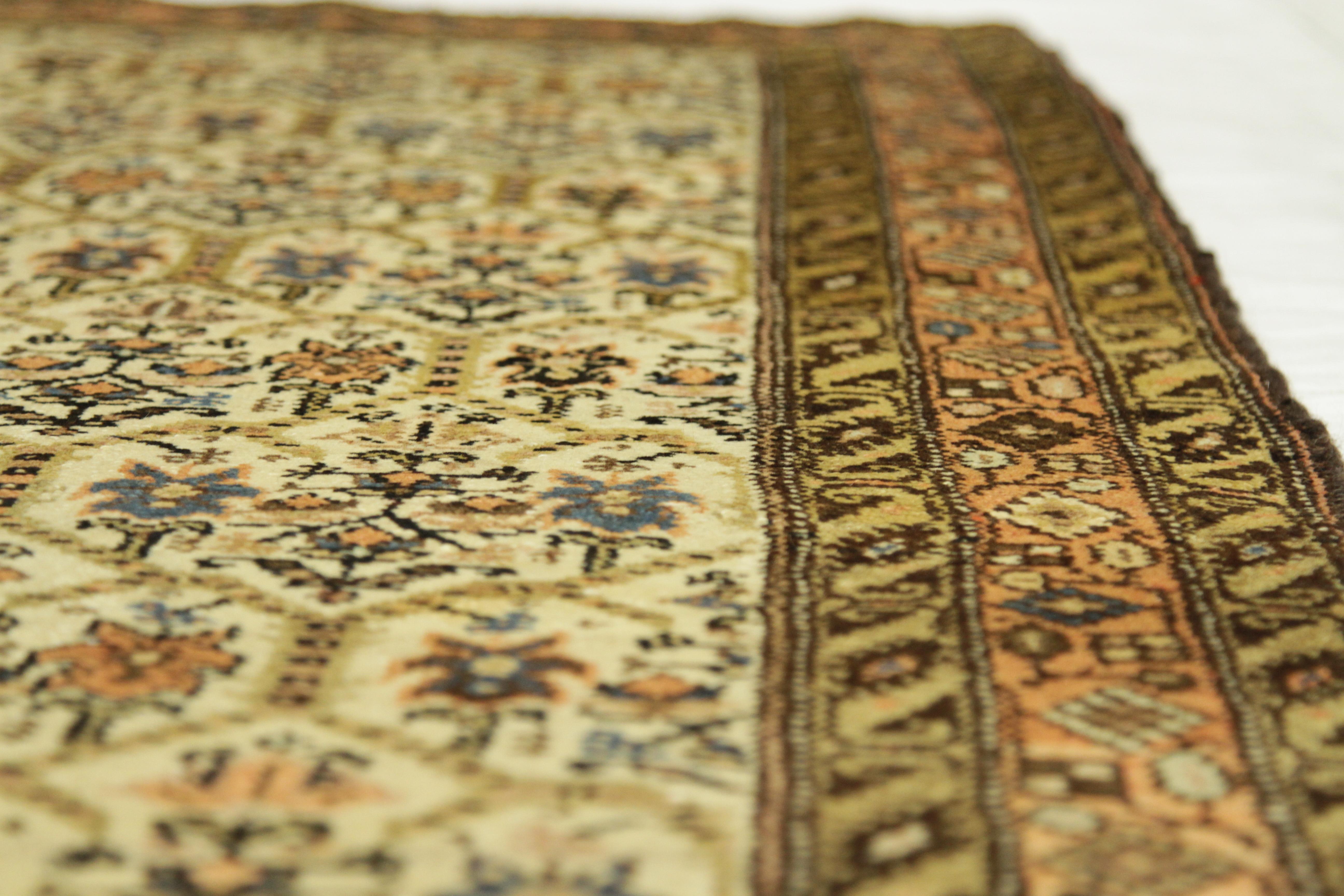 Wool Antique Persian Rug Malayer Design with Rich Floral Patterns, circa 1930s For Sale
