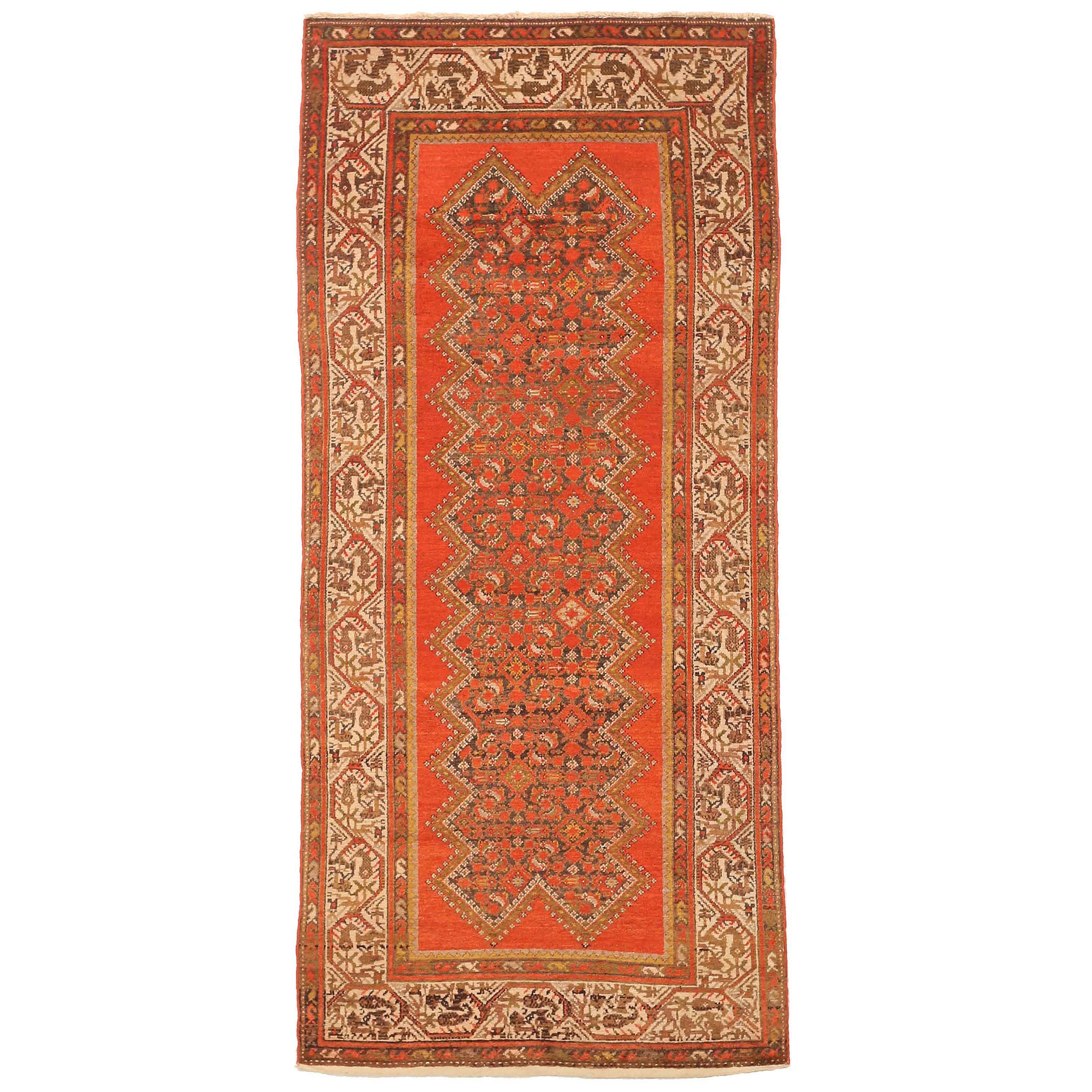Antique Persian Rug Malayer Style with Enchanting Geometric Details, circa 1930s For Sale