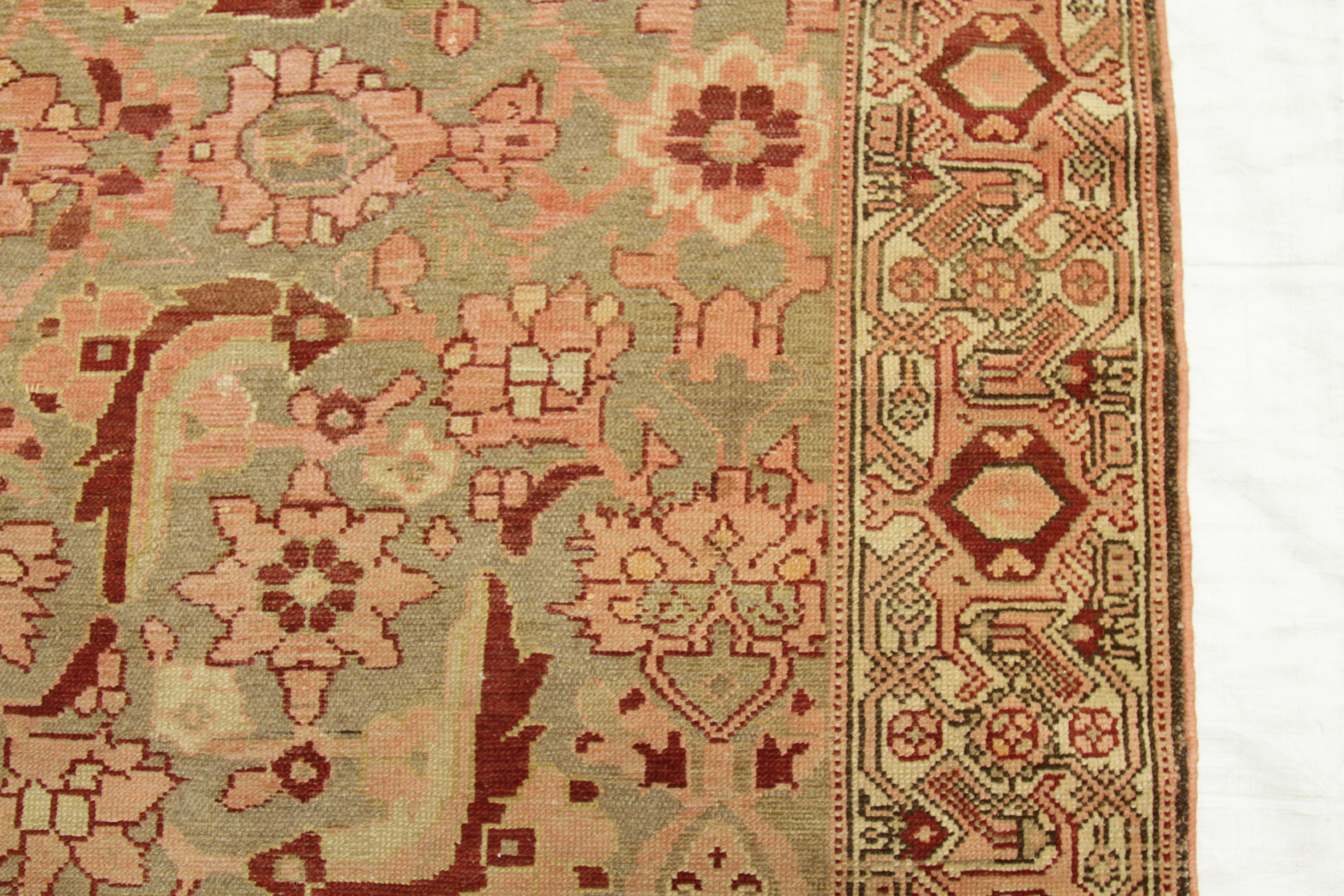 Antique Persian Rug Malayer Style with Fiery Floral Patterns, circa 1920s For Sale 2