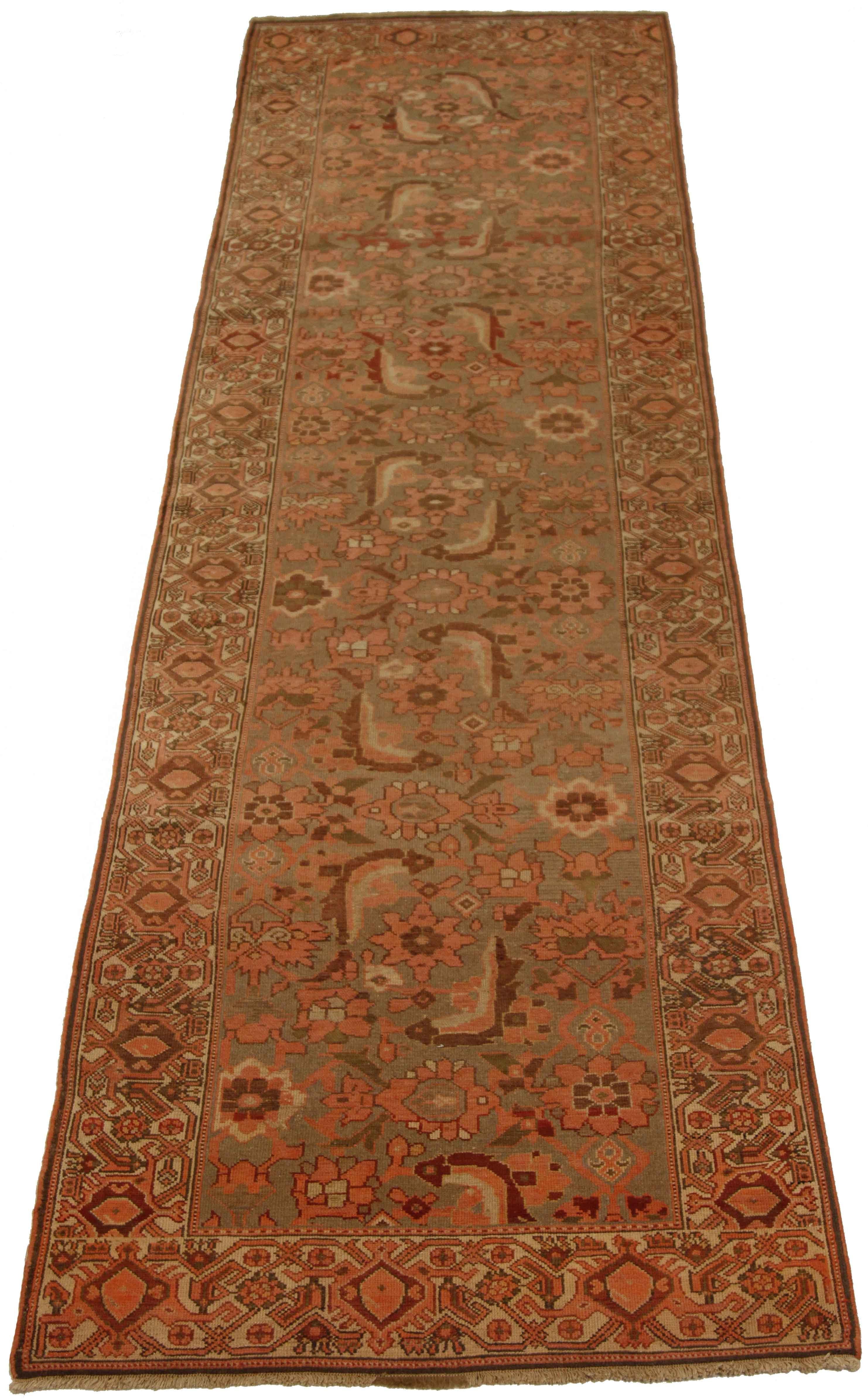 Hand-Knotted Antique Persian Rug Malayer Style with ‘Flower Garden’ Pattern, circa 1910s For Sale