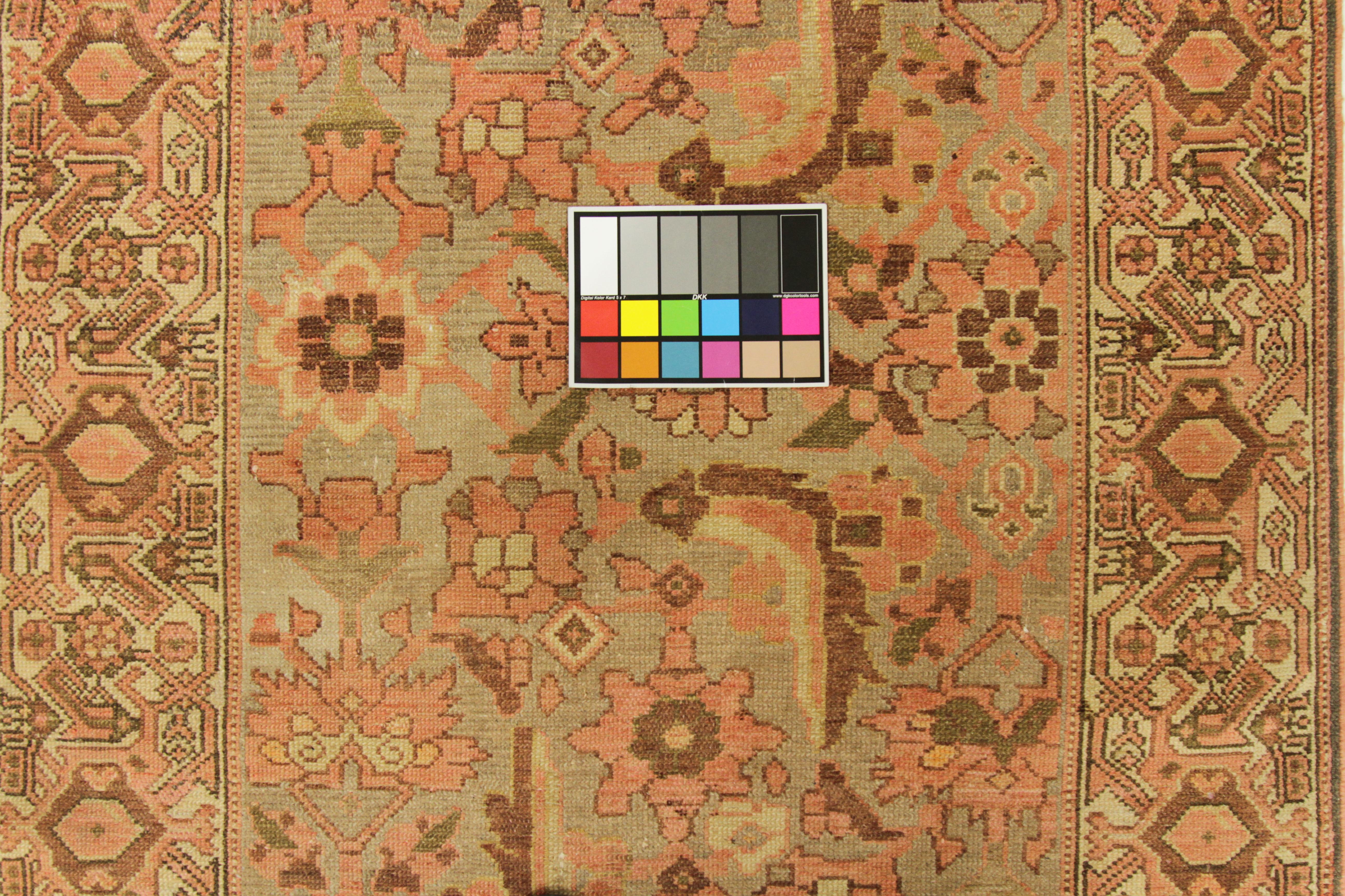 Wool Antique Persian Rug Malayer Style with ‘Flower Garden’ Pattern, circa 1910s For Sale