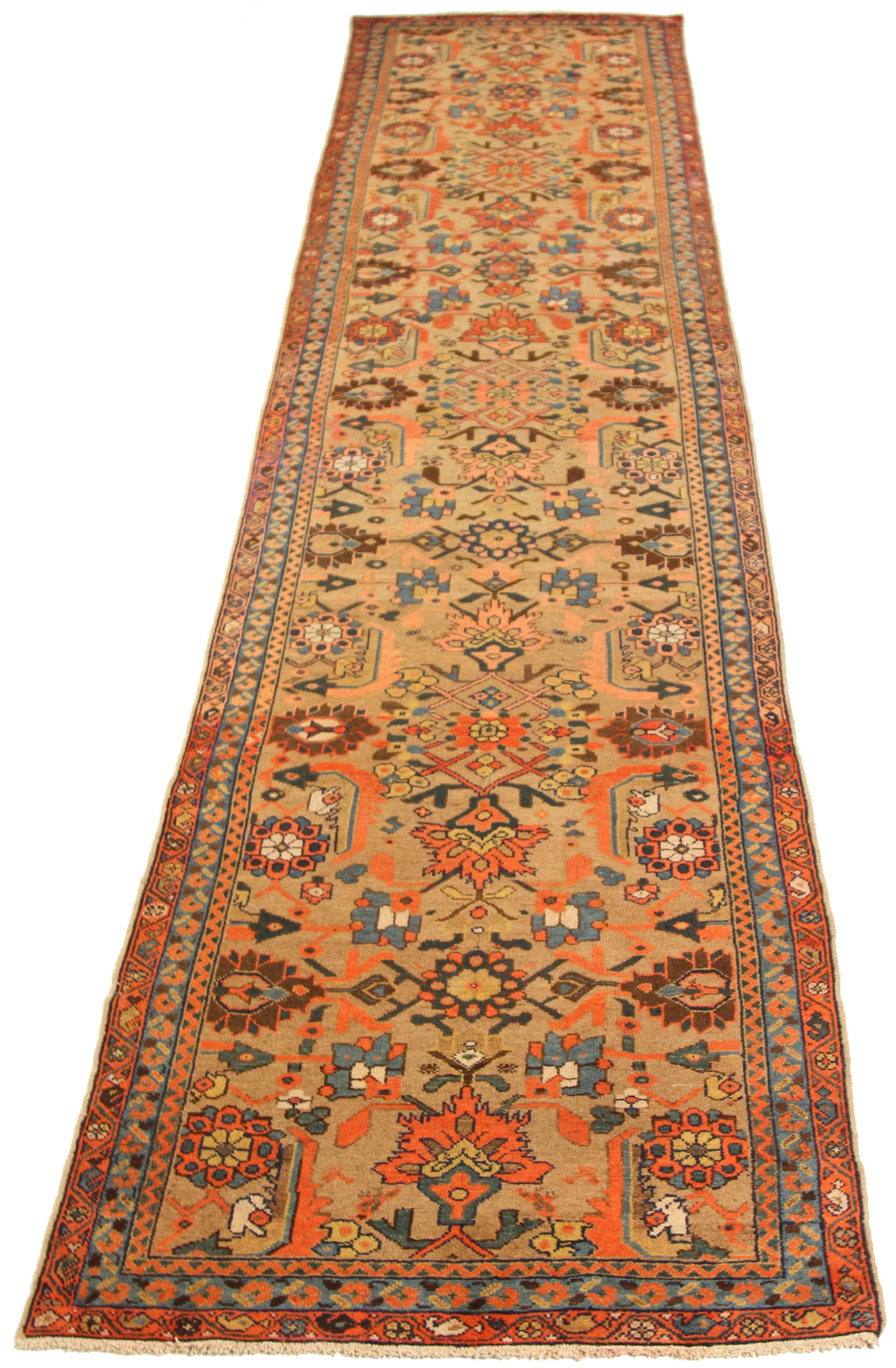 Hand-Knotted Antique Persian Rug Malayer Style with Grand ‘Flower Field’ Design, circa 1920s For Sale