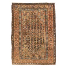 Antique Persian Rug Malayer Weave with Red and Yellow ‘Boteh’ Design
