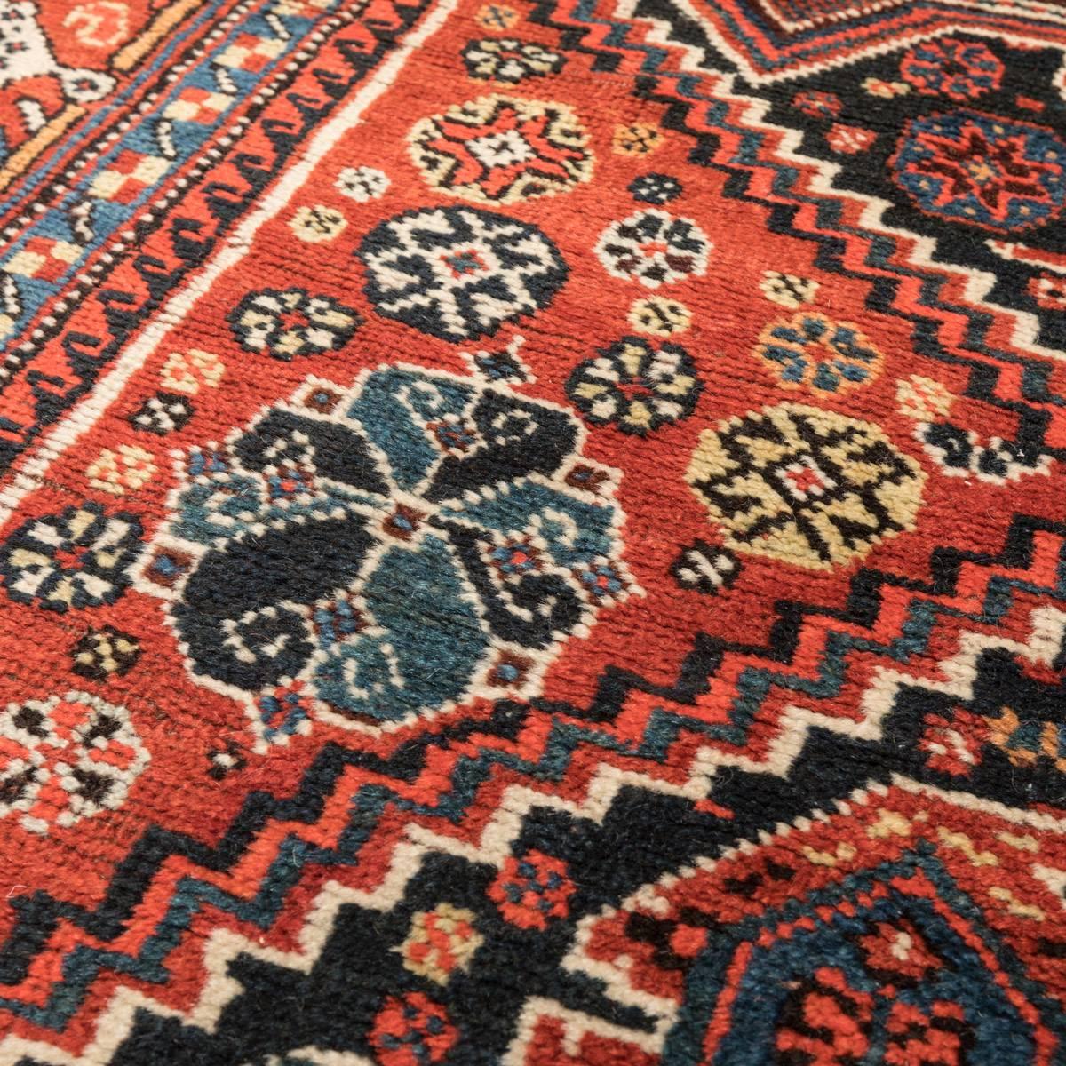 19th Century Persian Wool Rug, Kasghai Kaskuli. Geometric Design, circa 1890 1