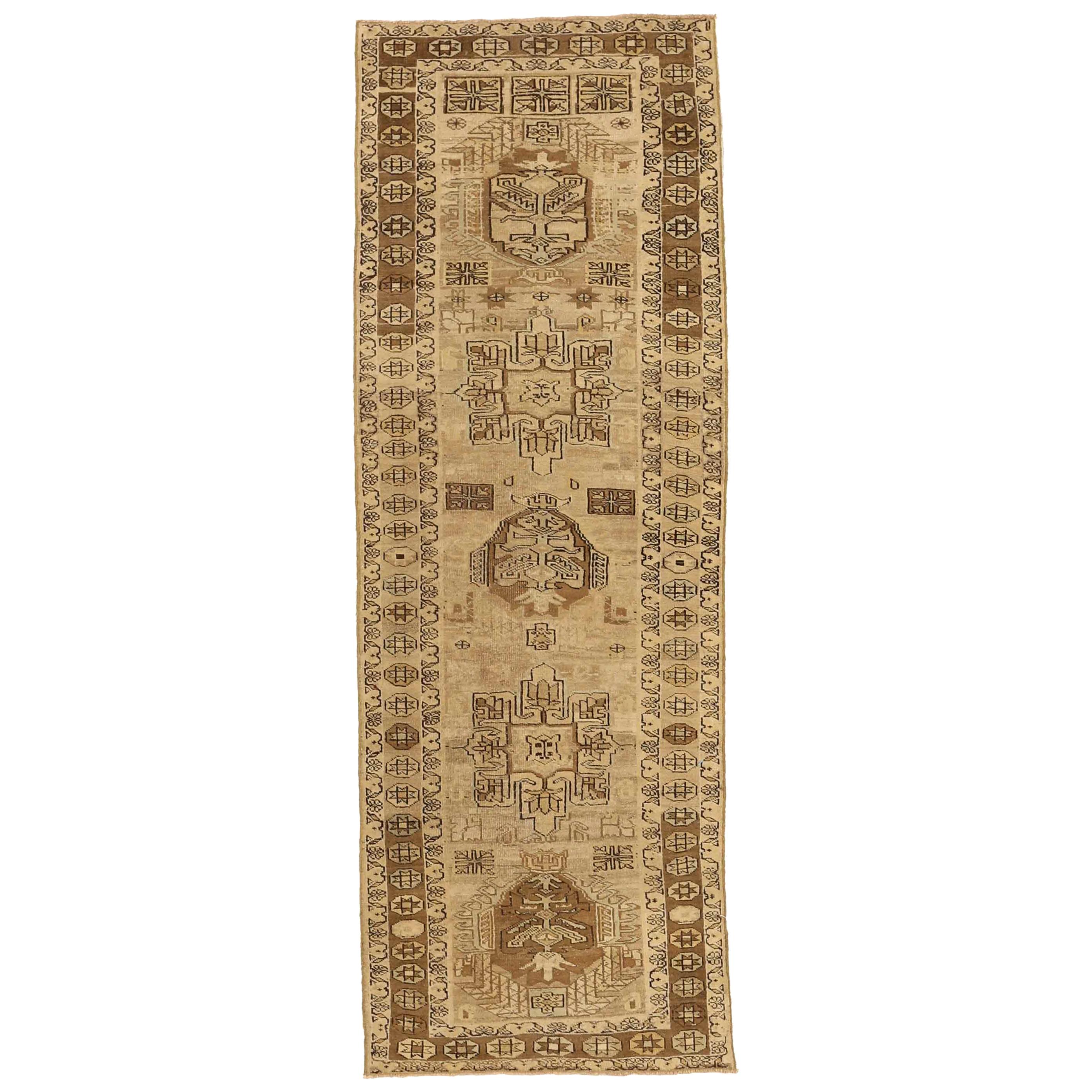 Antique Persian Rug Saisan Style with Unique Geometric Patterns, circa 1950s For Sale