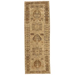 Antique Persian Rug Saisan Style with Unique Geometric Patterns, circa 1950s