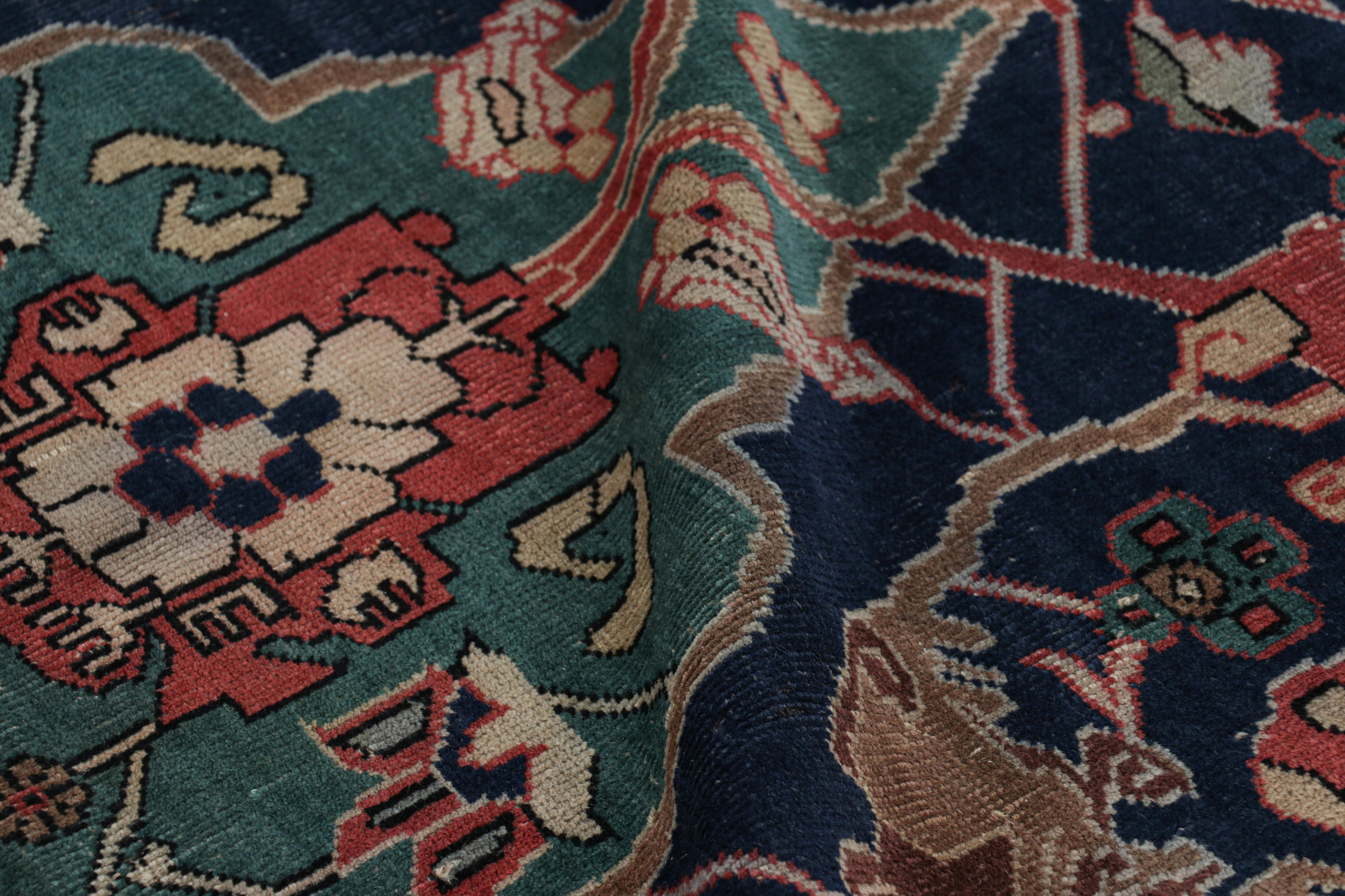 Lana Tappeto persiano antico con medaglioni e motivi floreali geometrici, da Rug & Kilim in vendita