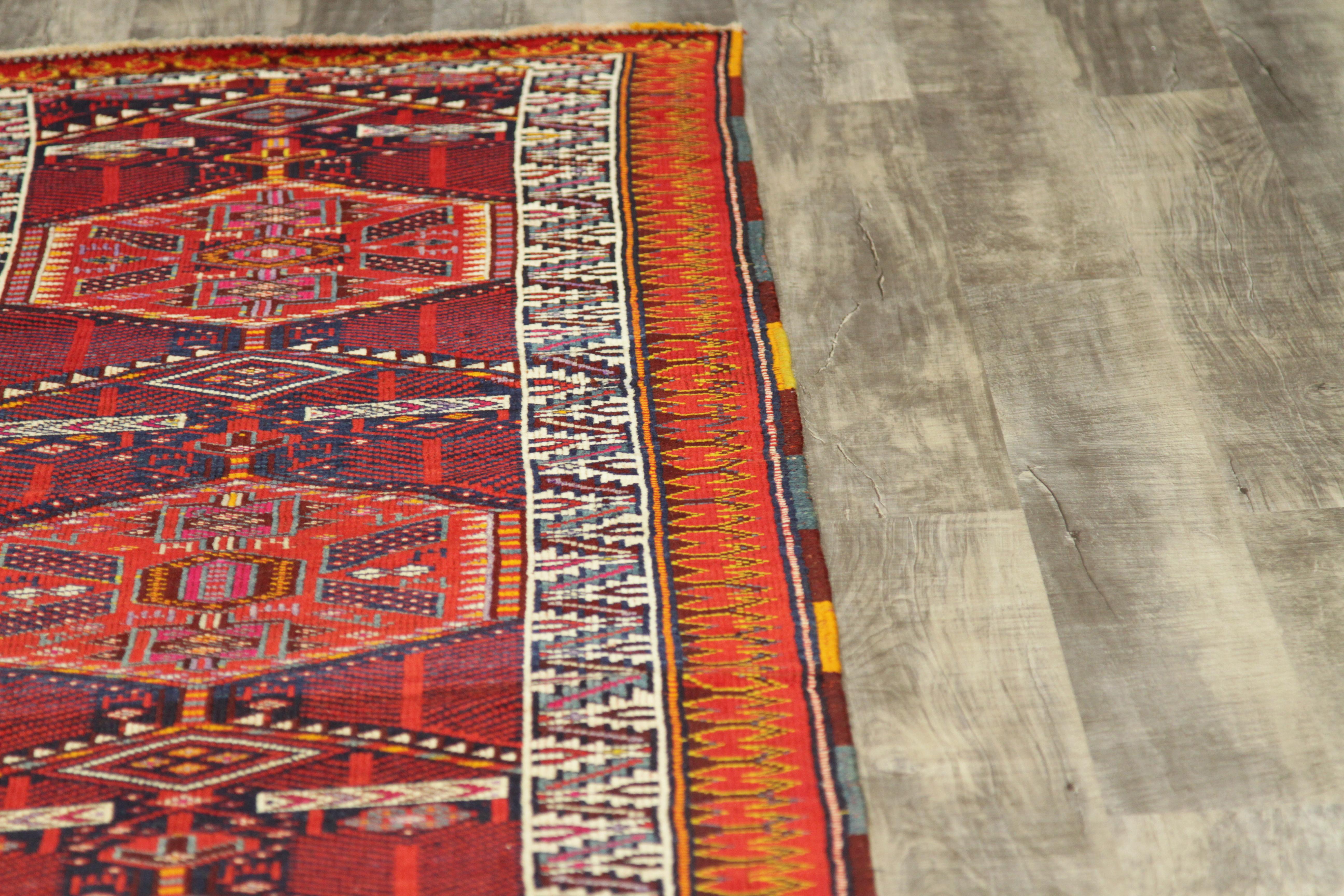 Antique Persian Rug with Tribal Design and Extraordinary Length, circa 1900s For Sale 2