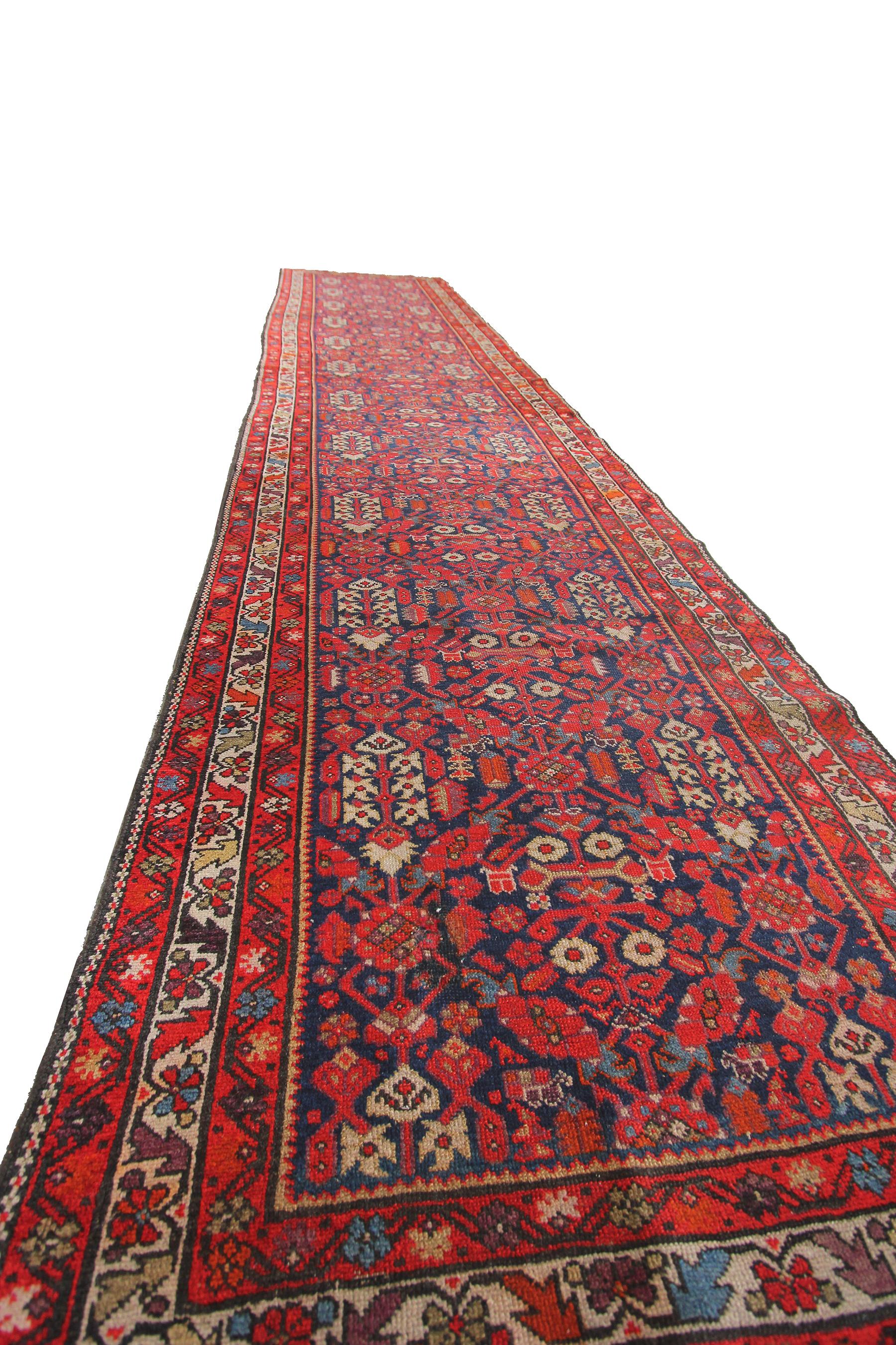 Tapis ancien Farahan Tapis géométrique Tapis ancien Tapis fait à la main Tapis ancien 
3.5x16 
3'6