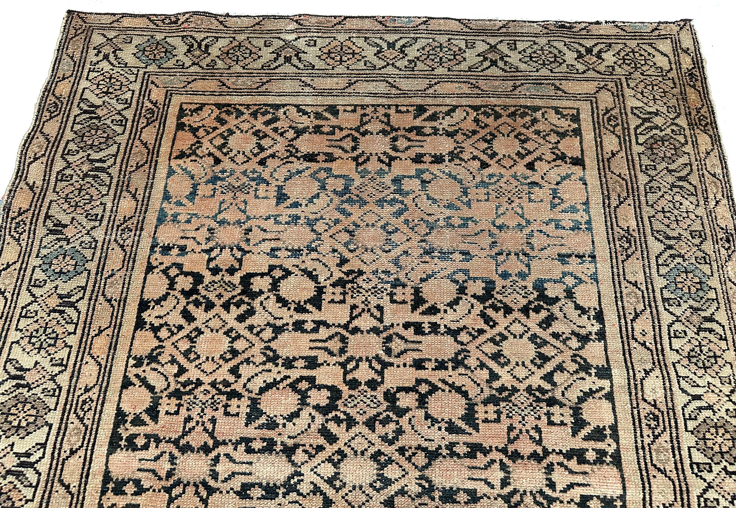 Wool Antique Persian Runner Antique Persian Malayer Runner 1890 4x10ft  For Sale