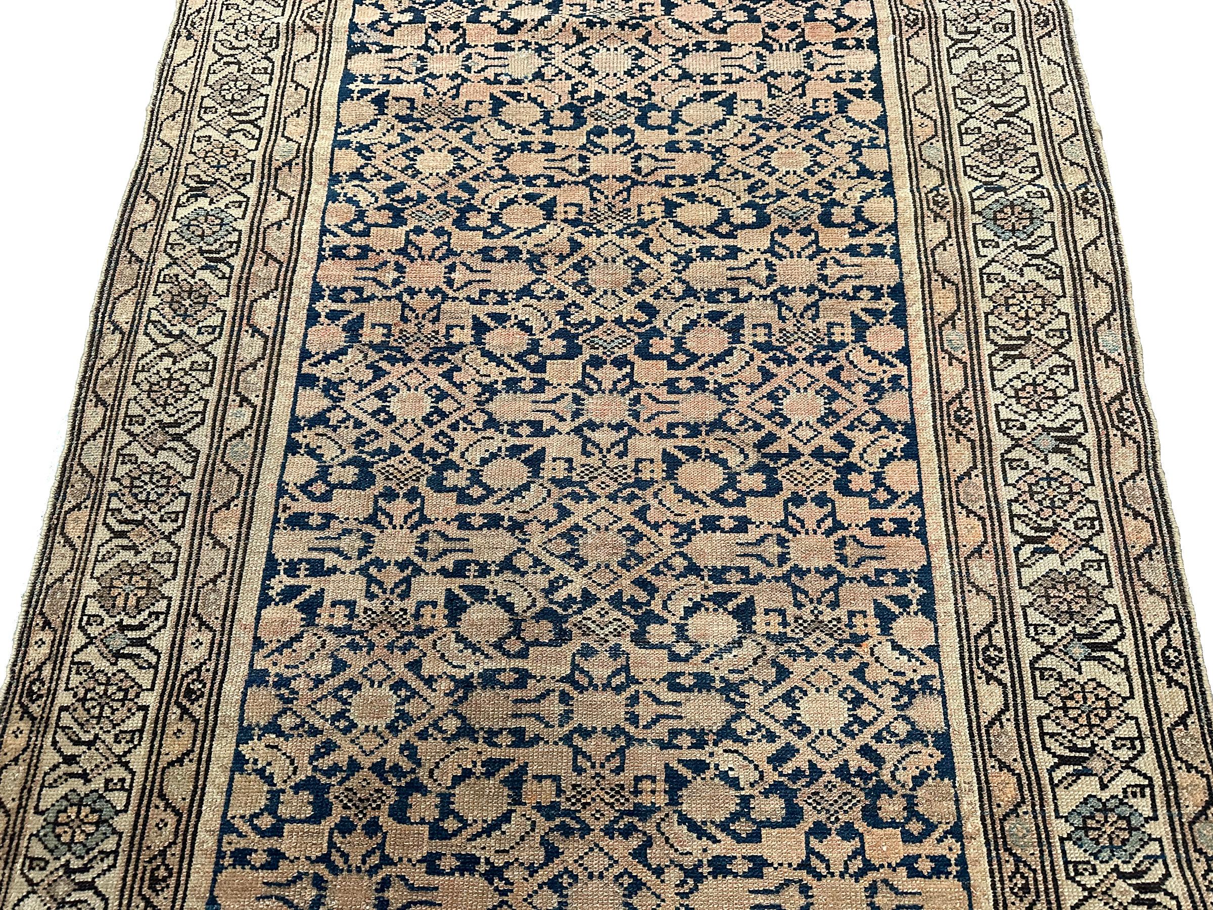 Antique Persian Runner Antique Persian Malayer Runner 1890 4x10ft  For Sale 2
