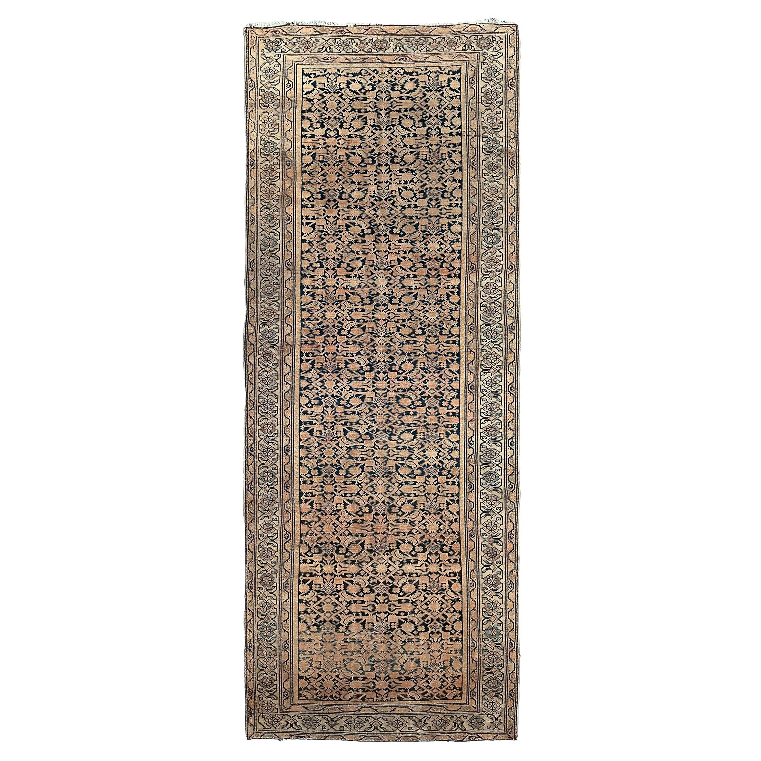 Antique Persian Runner Antique Persian Malayer Runner 1890 4x10ft  For Sale