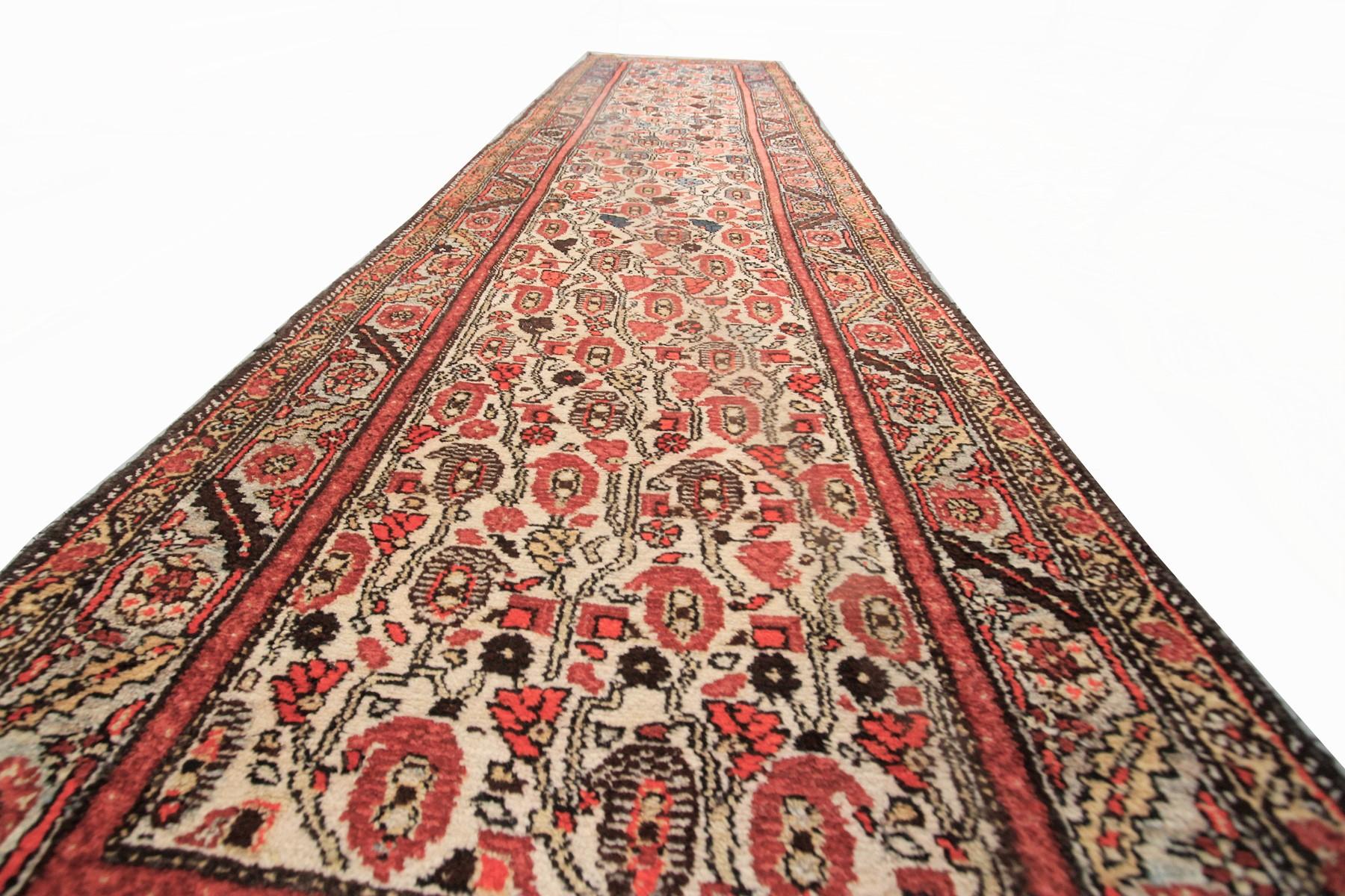Antique Persian Runner Antique Persian Senneh Persian Rug Handmade Runner For Sale 5