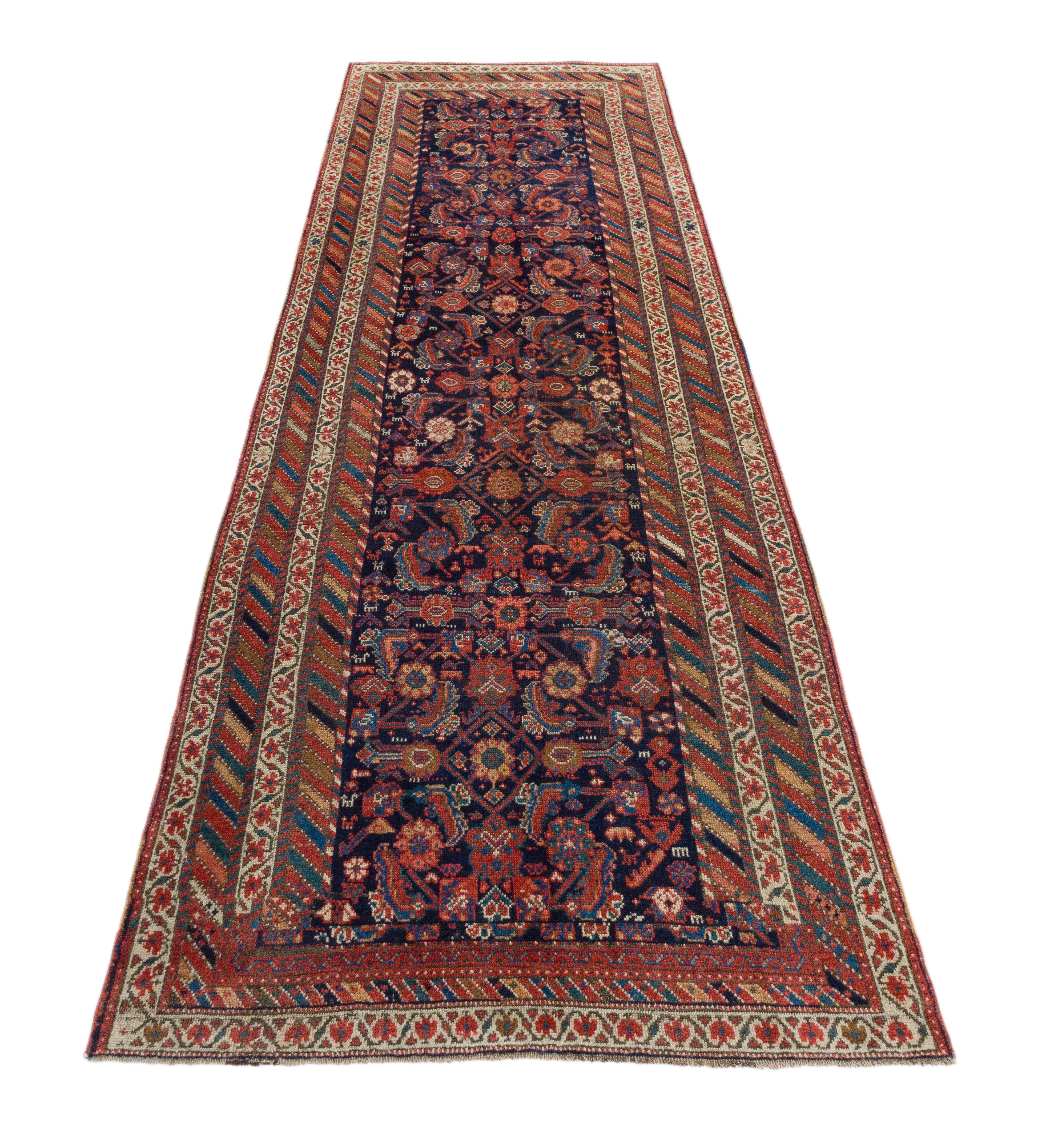 Hand-Knotted Antique Persian Runner For Sale