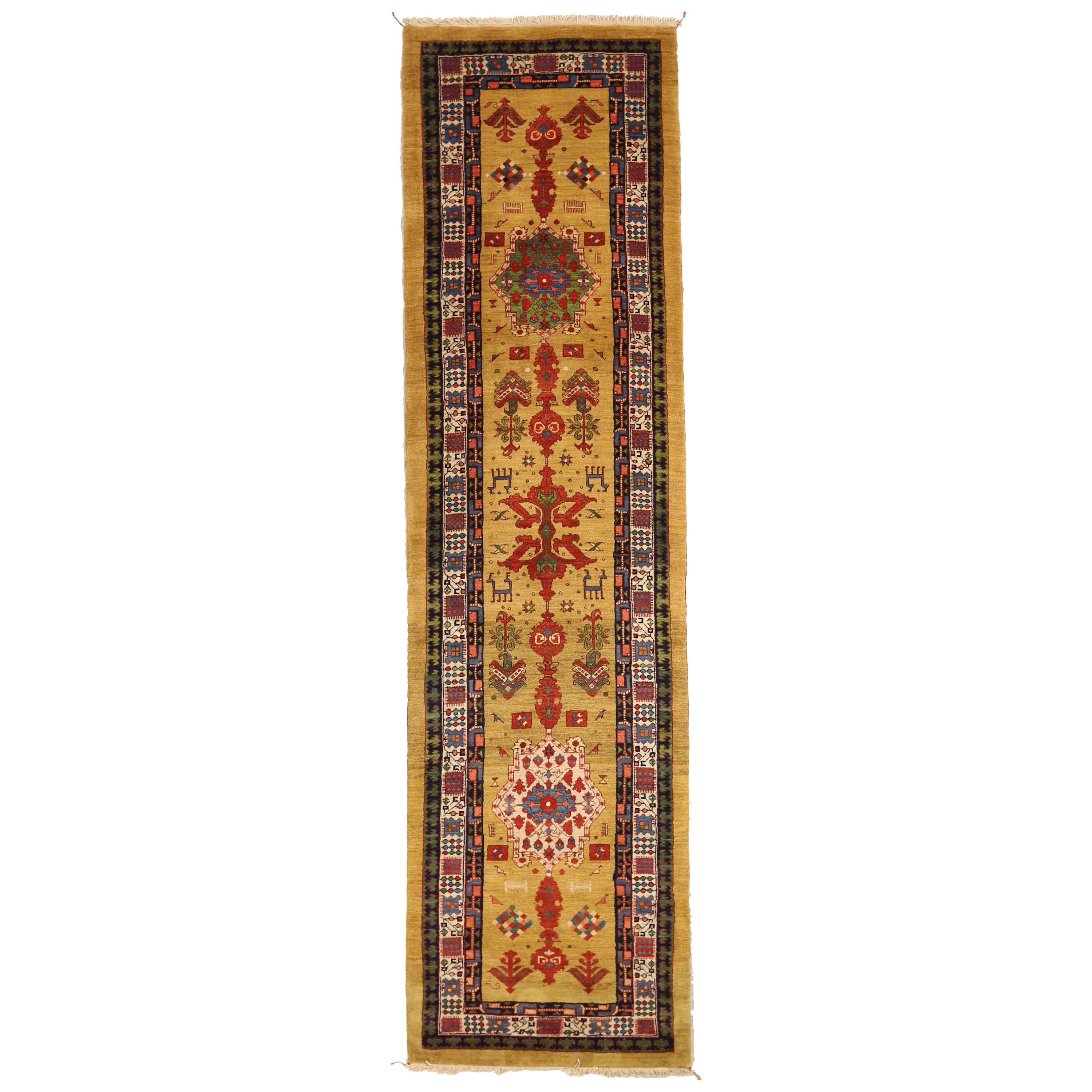 Antique Persian Runner Rug Art Deco Design For Sale