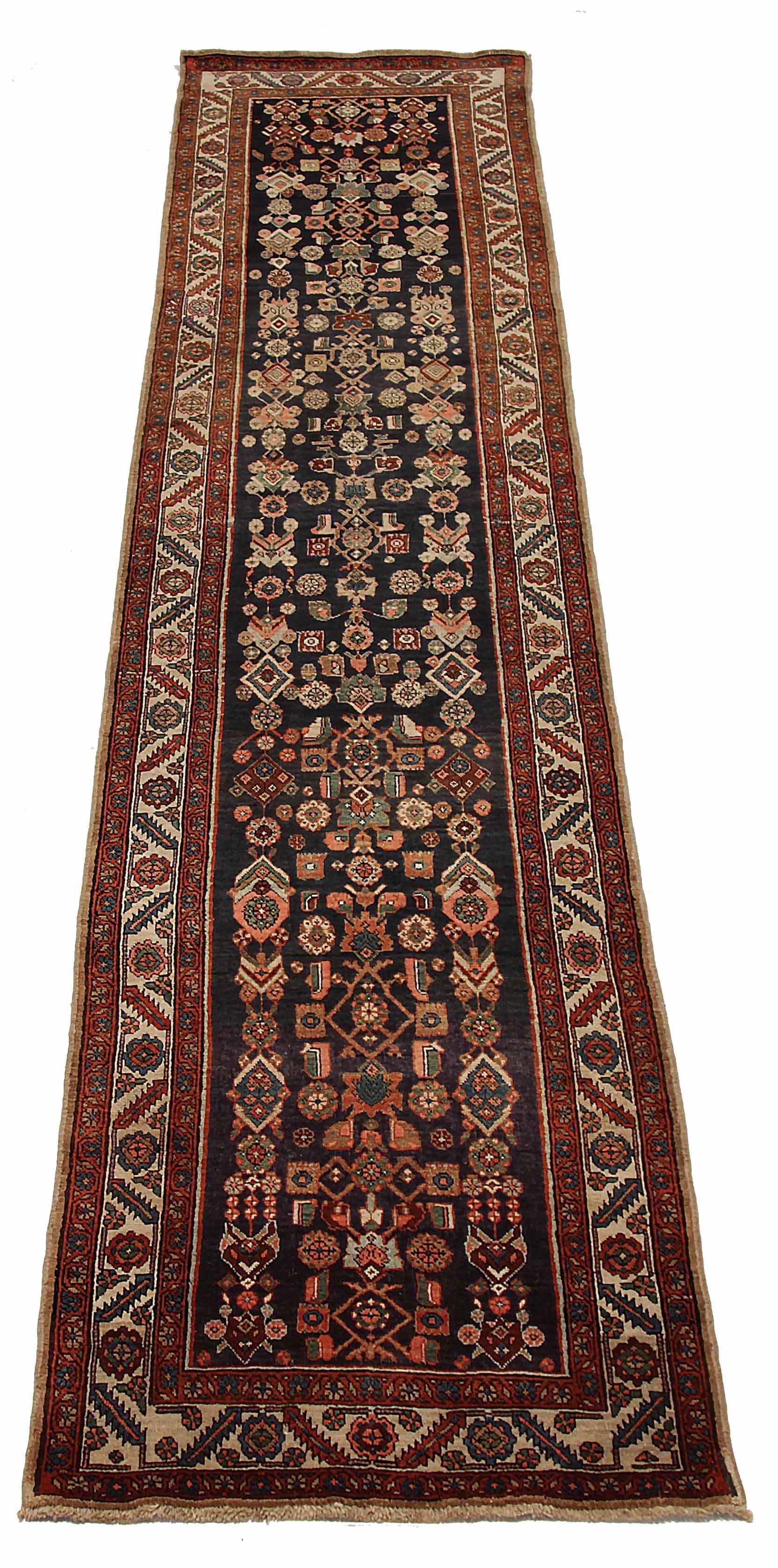 Antique runner rug handwoven from the finest sheep’s wool. It’s colored with all-natural vegetable dyes that are safe for humans and pets. It’s a traditional Azarbaijan design handwoven by expert artisans. It’s a lovely runner rug that can be