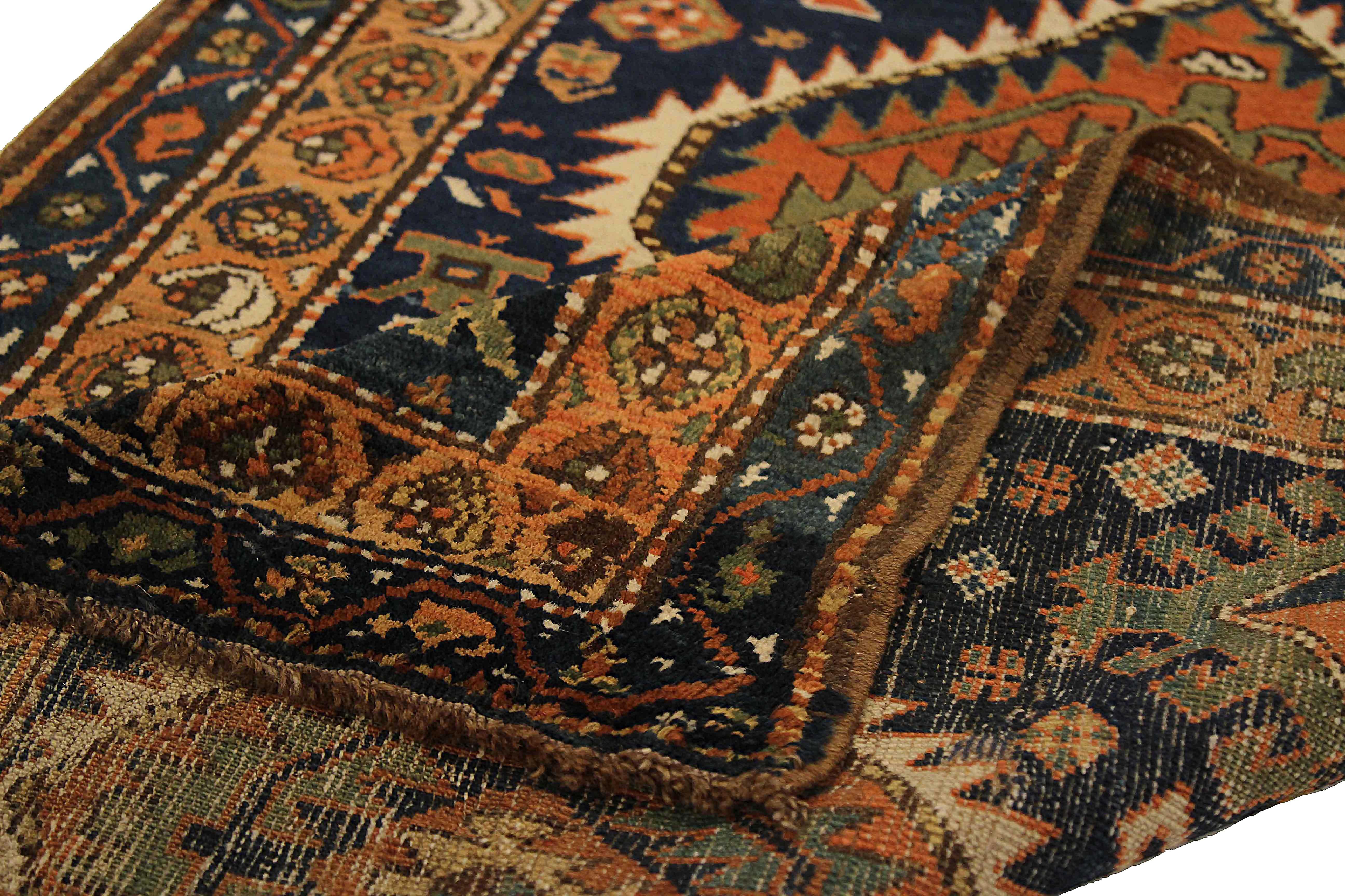 Hand-Woven Antique Persian Runner Rug Azarbaijan Design For Sale