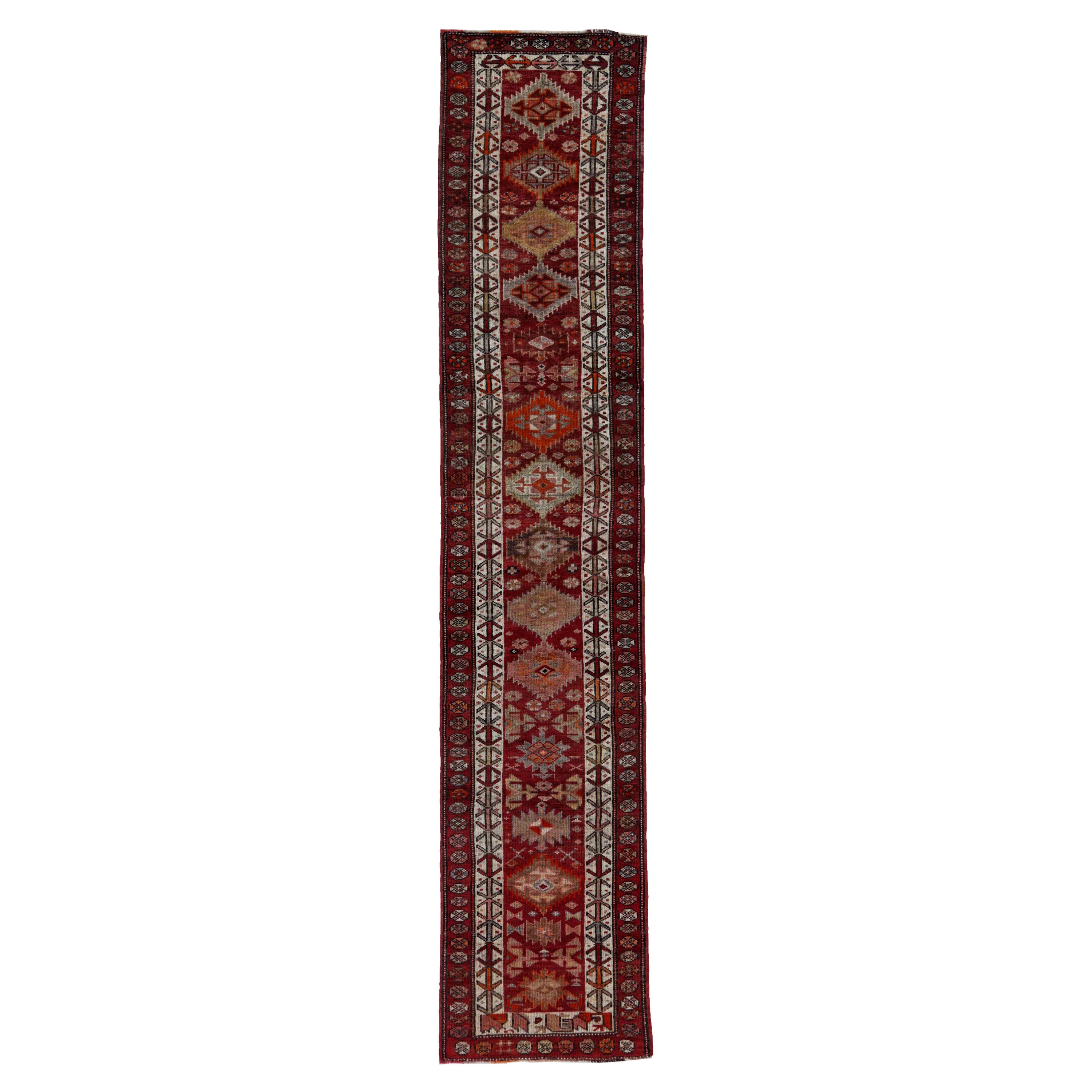 Antique Persian Runner Rug Azerbaijan Design