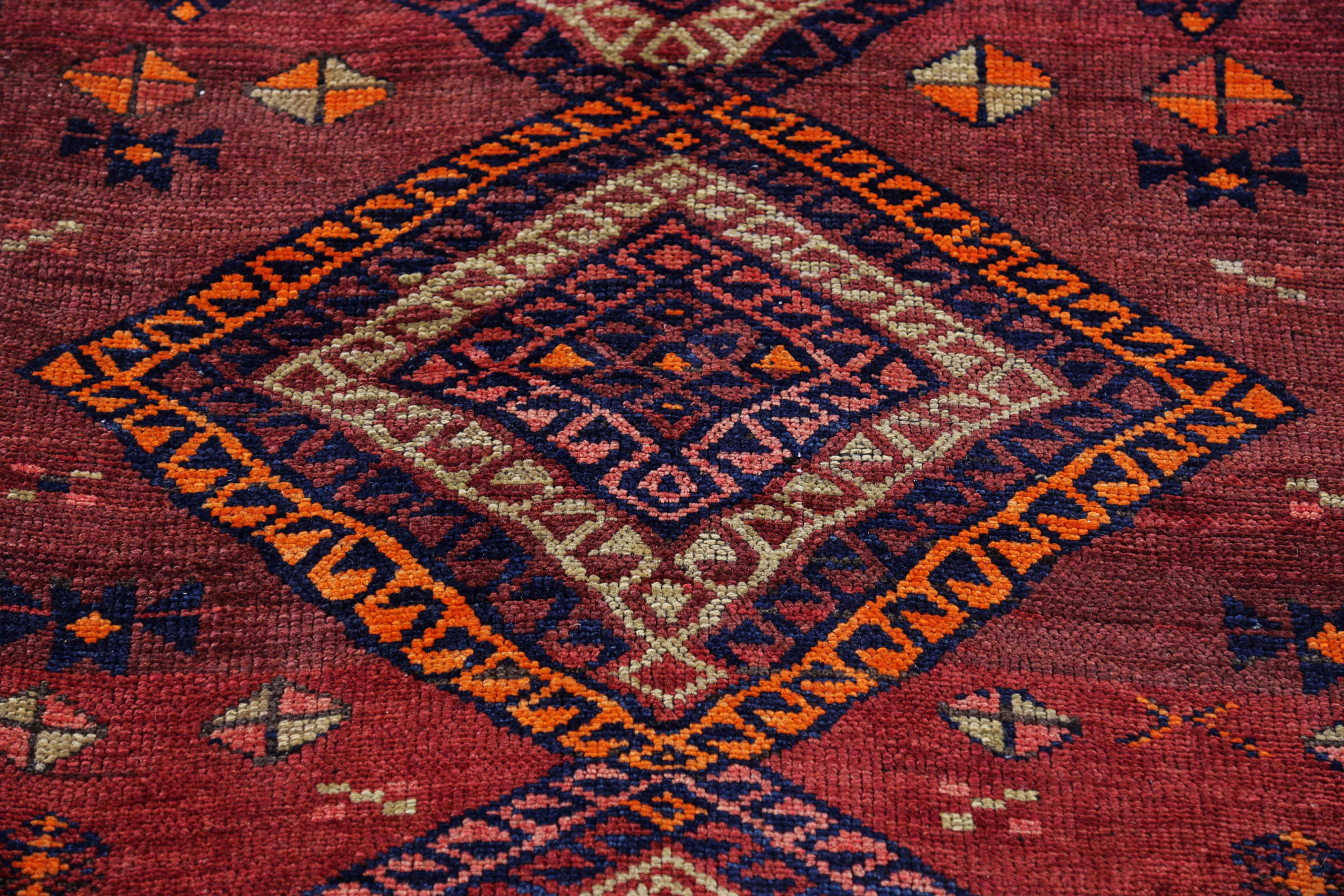 Hand-Woven Antique Persian Runner Rug Azerbaijan Design For Sale