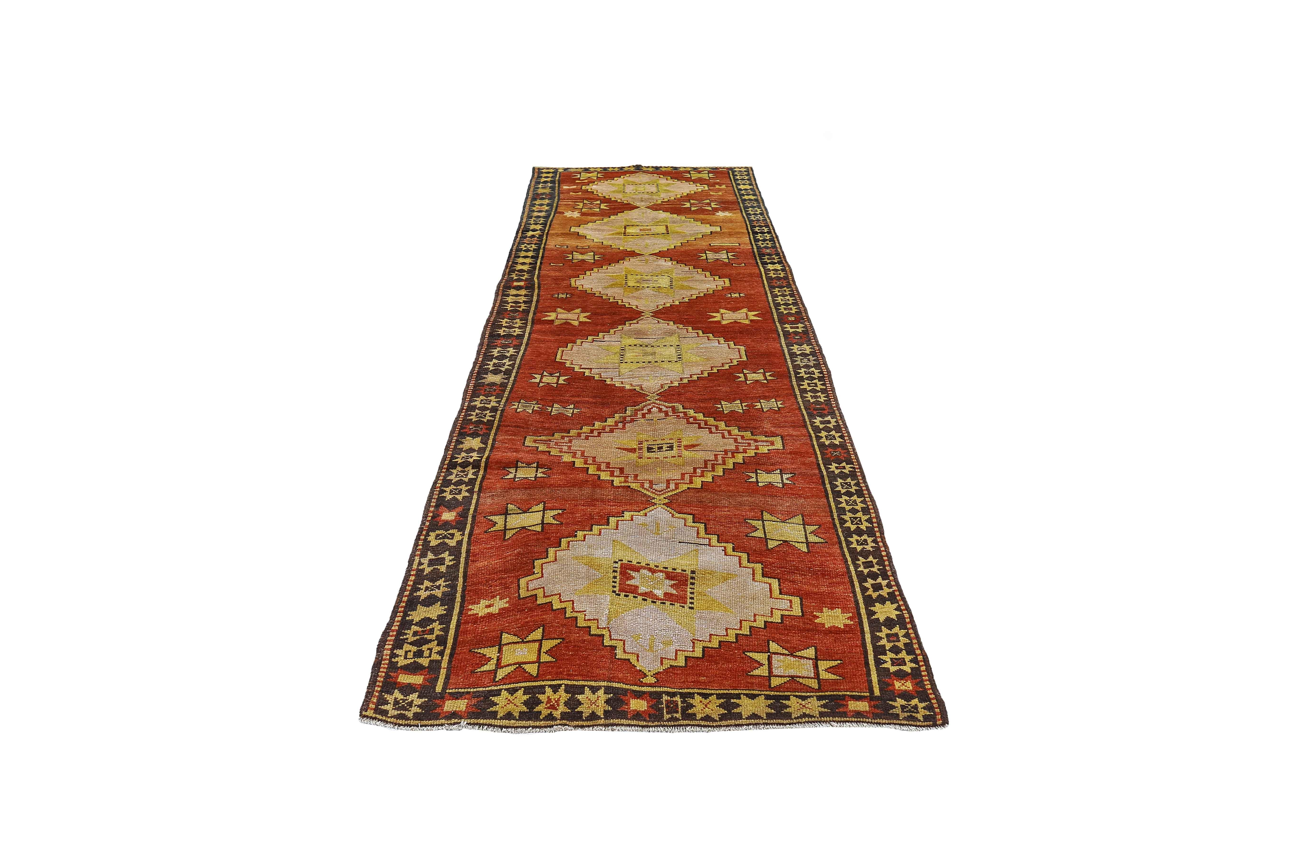 Antique Persian runner rug handwoven from the finest sheep’s wool. It’s colored with all-natural vegetable dyes that are safe for humans and pets. It’s a traditional Azerbaijan design handwoven by expert artisans. It’s a lovely runner rug that can