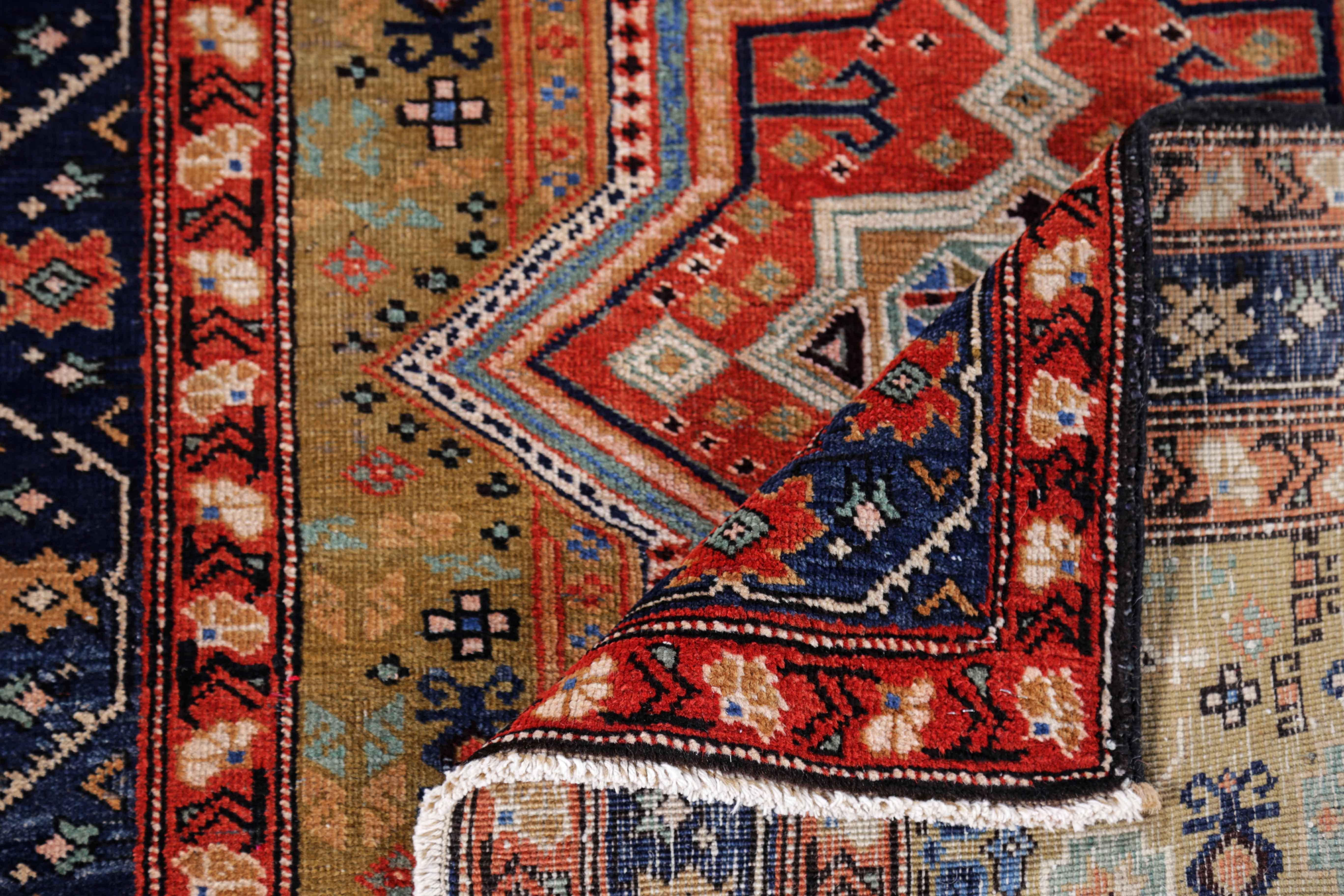 Wool Antique Persian Runner Rug Azerbaijan Design For Sale