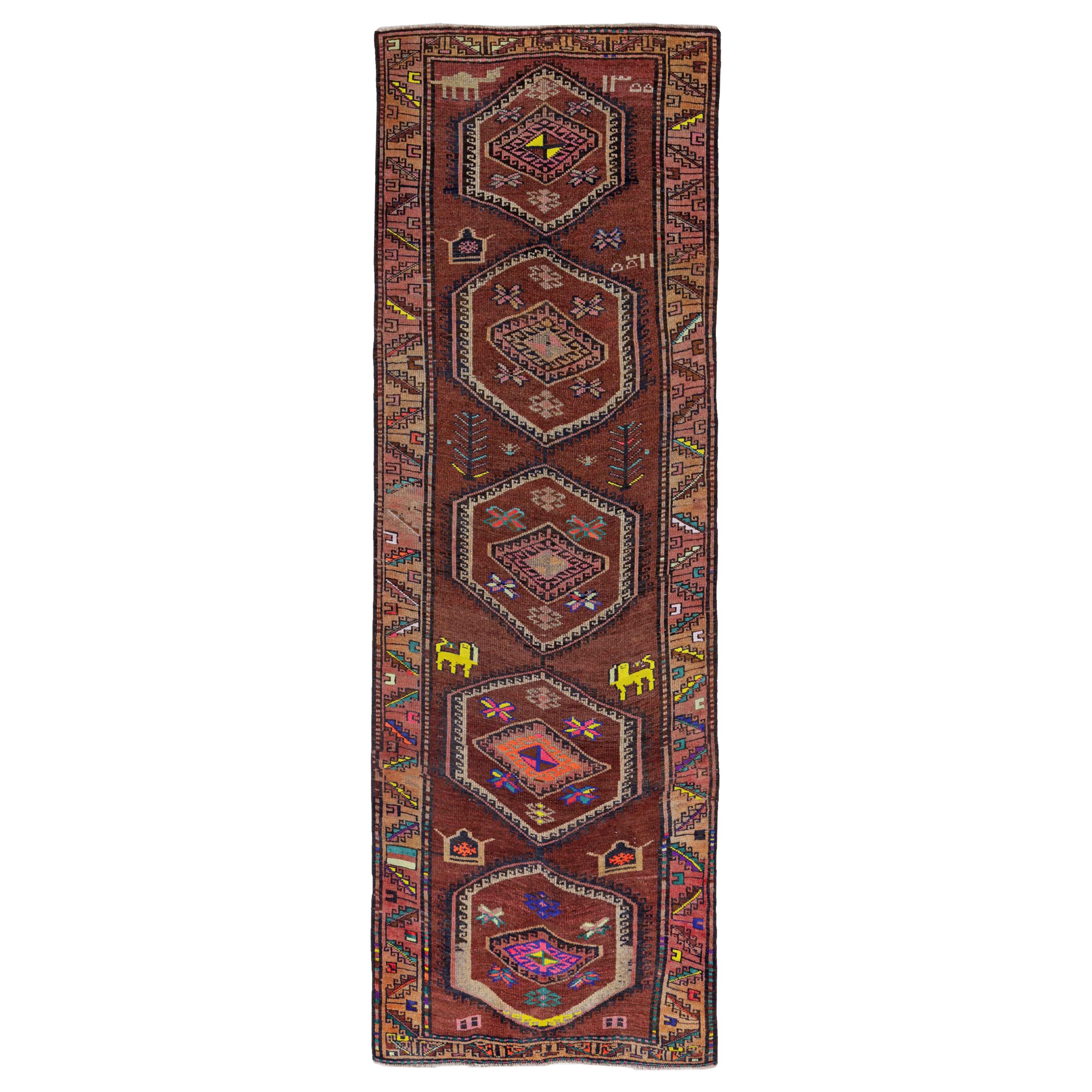 Antique Persian Runner Rug Azerbaijan Design