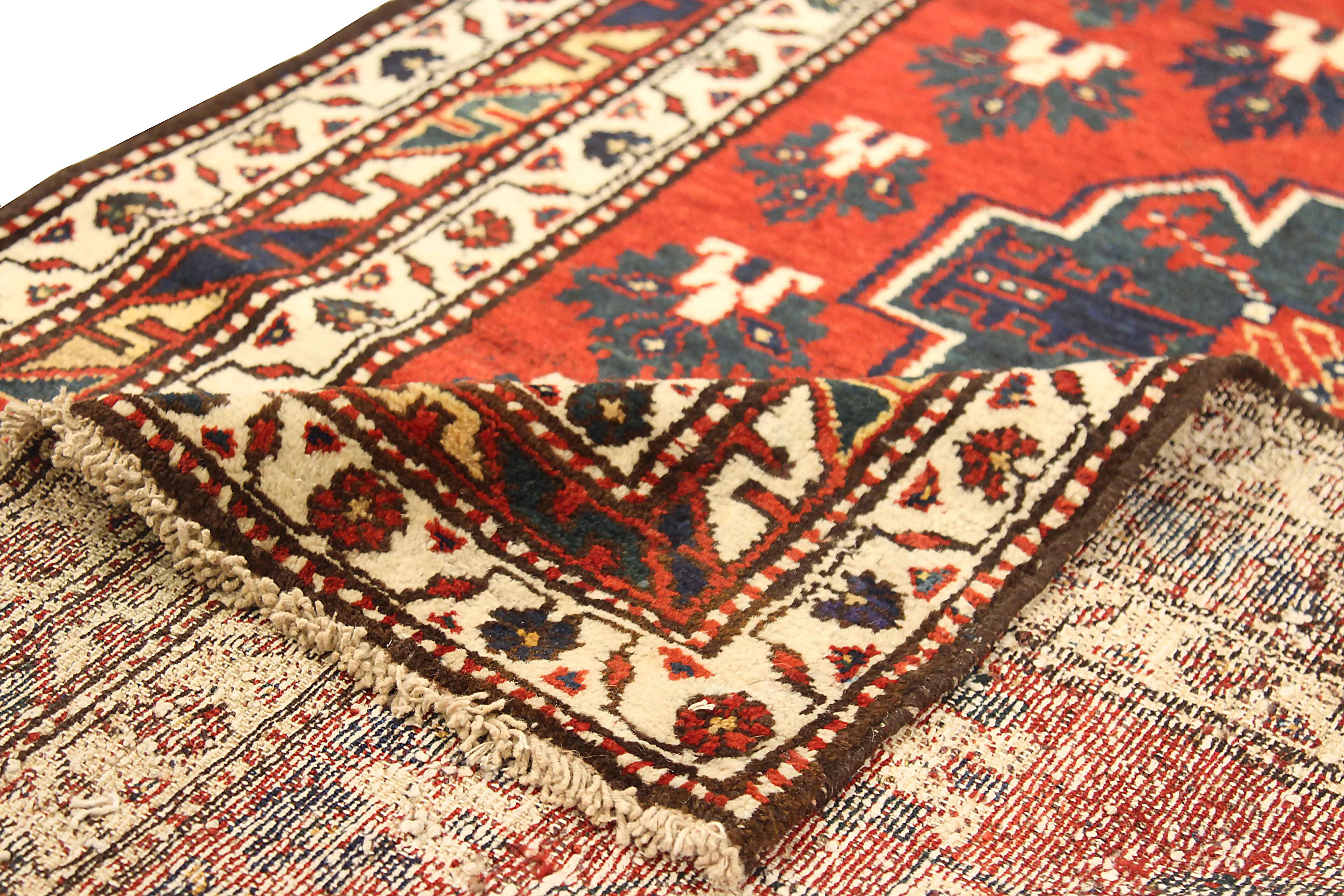 Antique Persian Runner Rug Bakhtiar Design In Excellent Condition For Sale In Dallas, TX