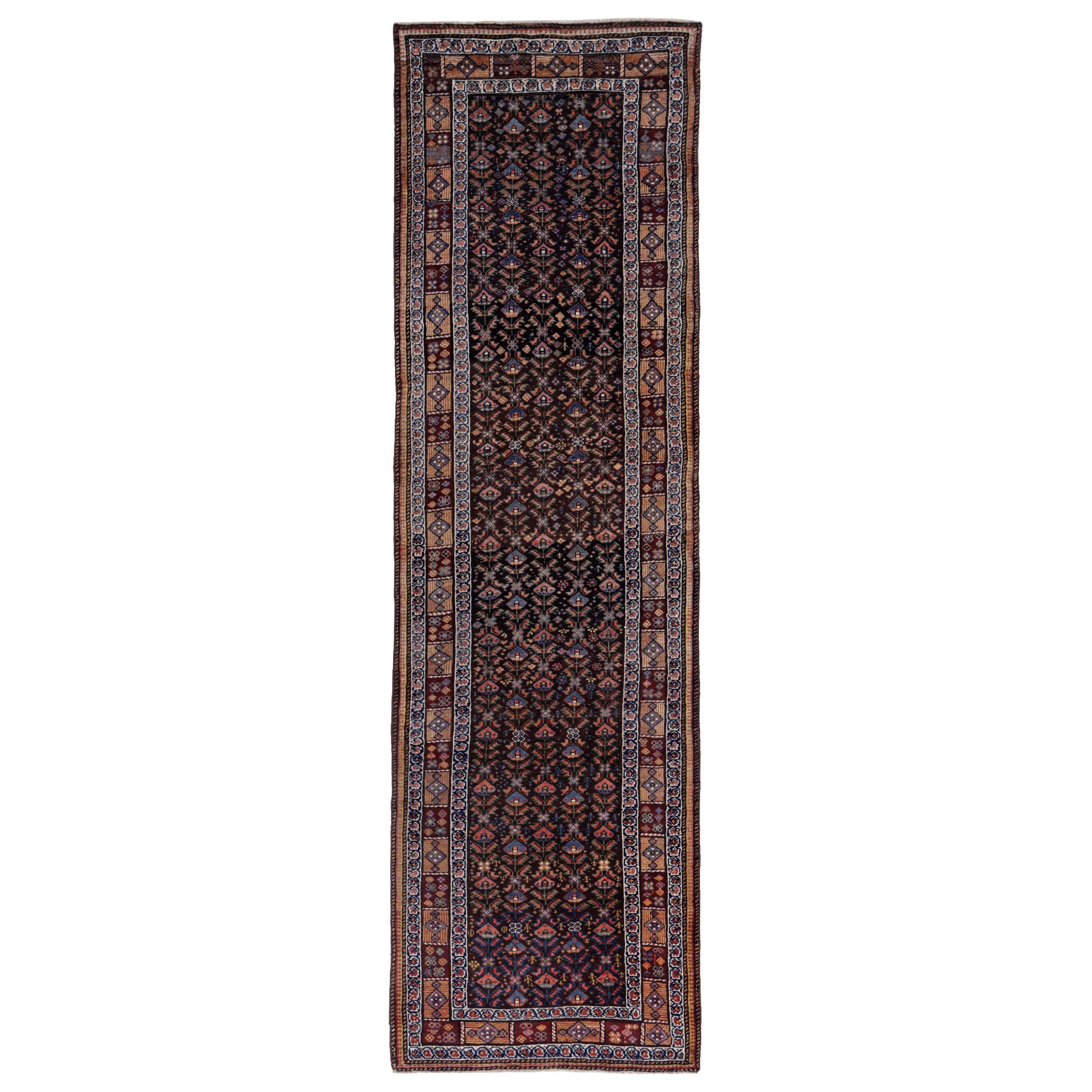  Antique Persian Runner Rug Bijar Design For Sale