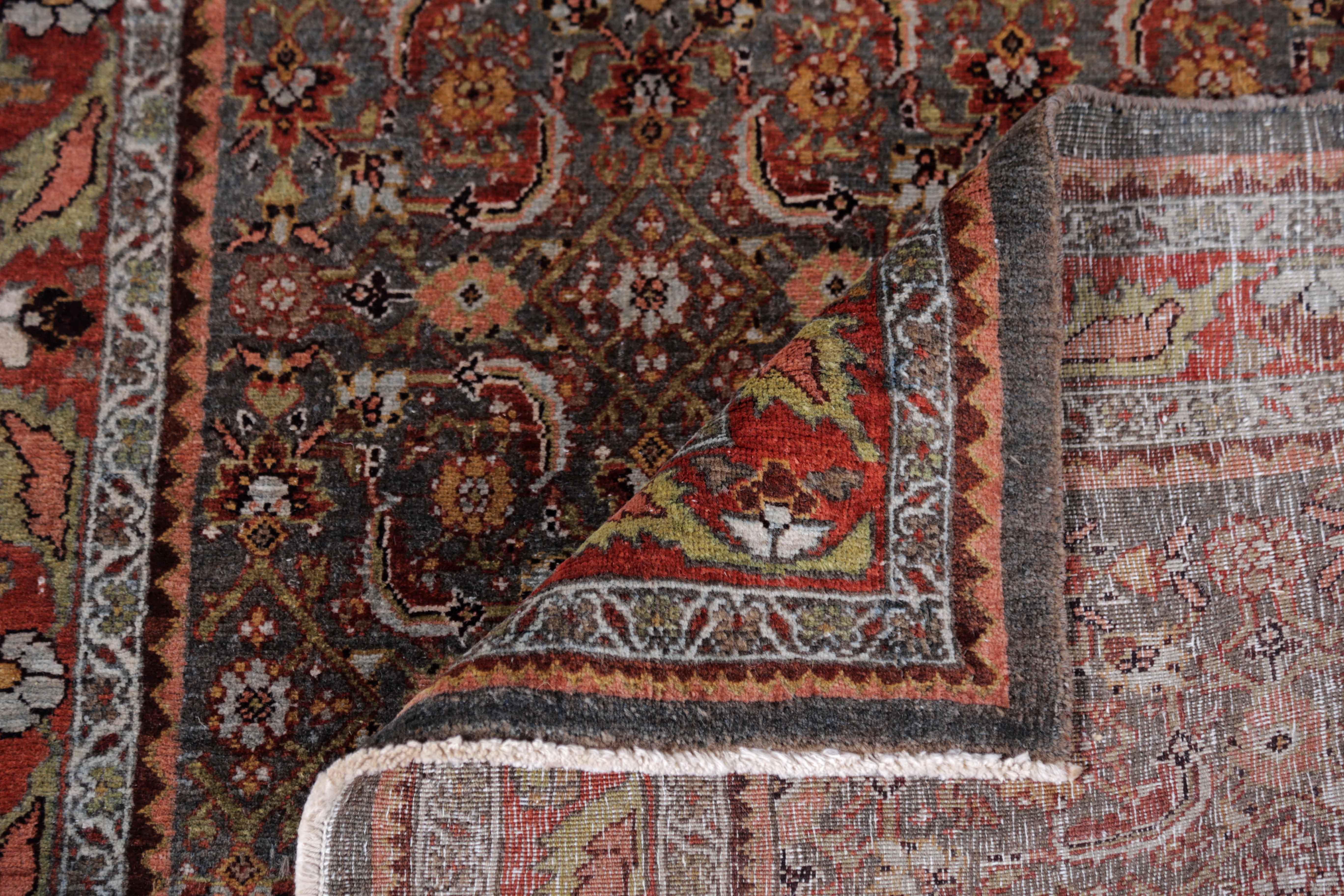 Wool Antique Persian Runner Rug Bijar Design For Sale