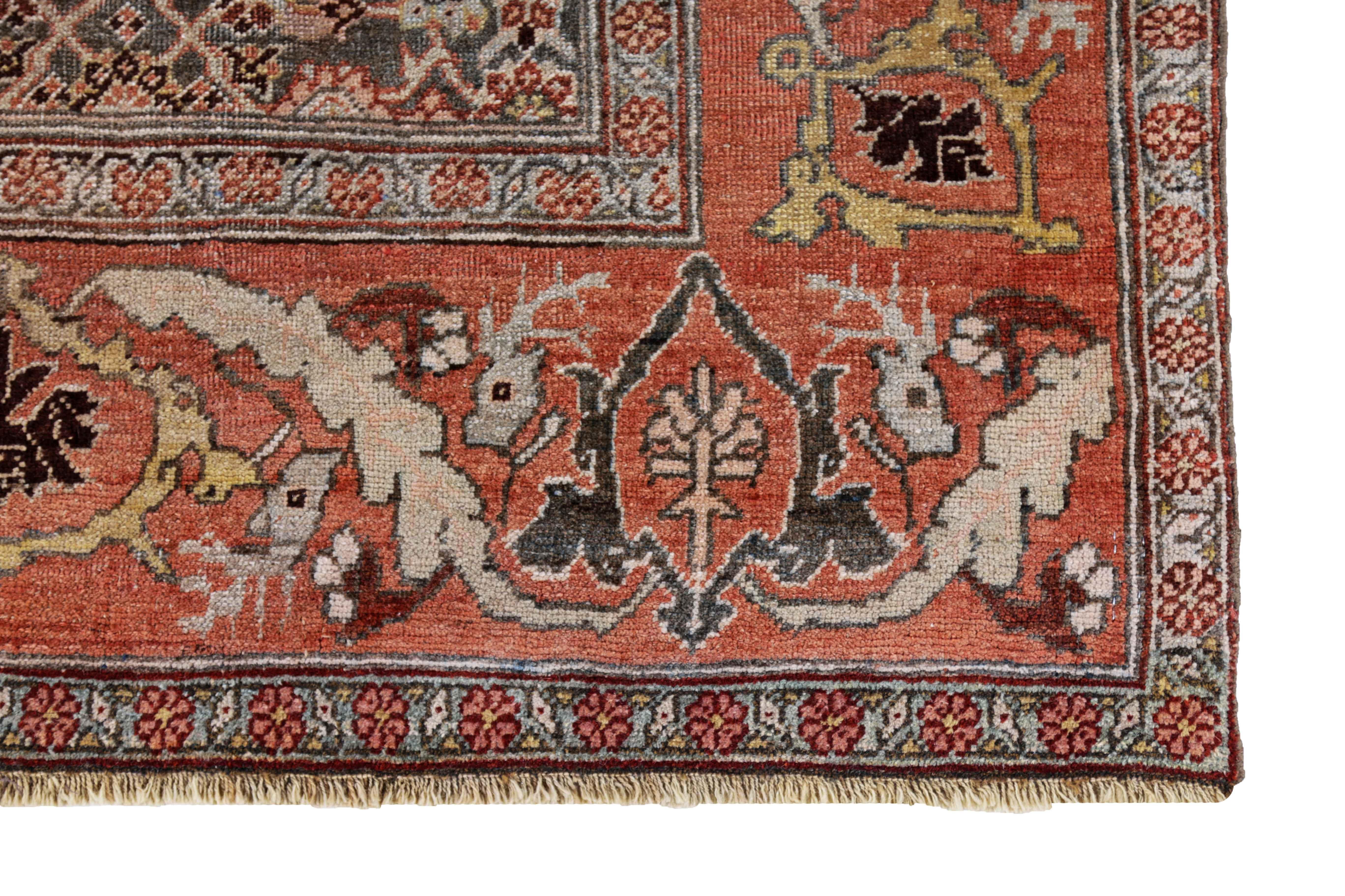 Antique Persian Runner Rug Bijar Design In Excellent Condition For Sale In Dallas, TX