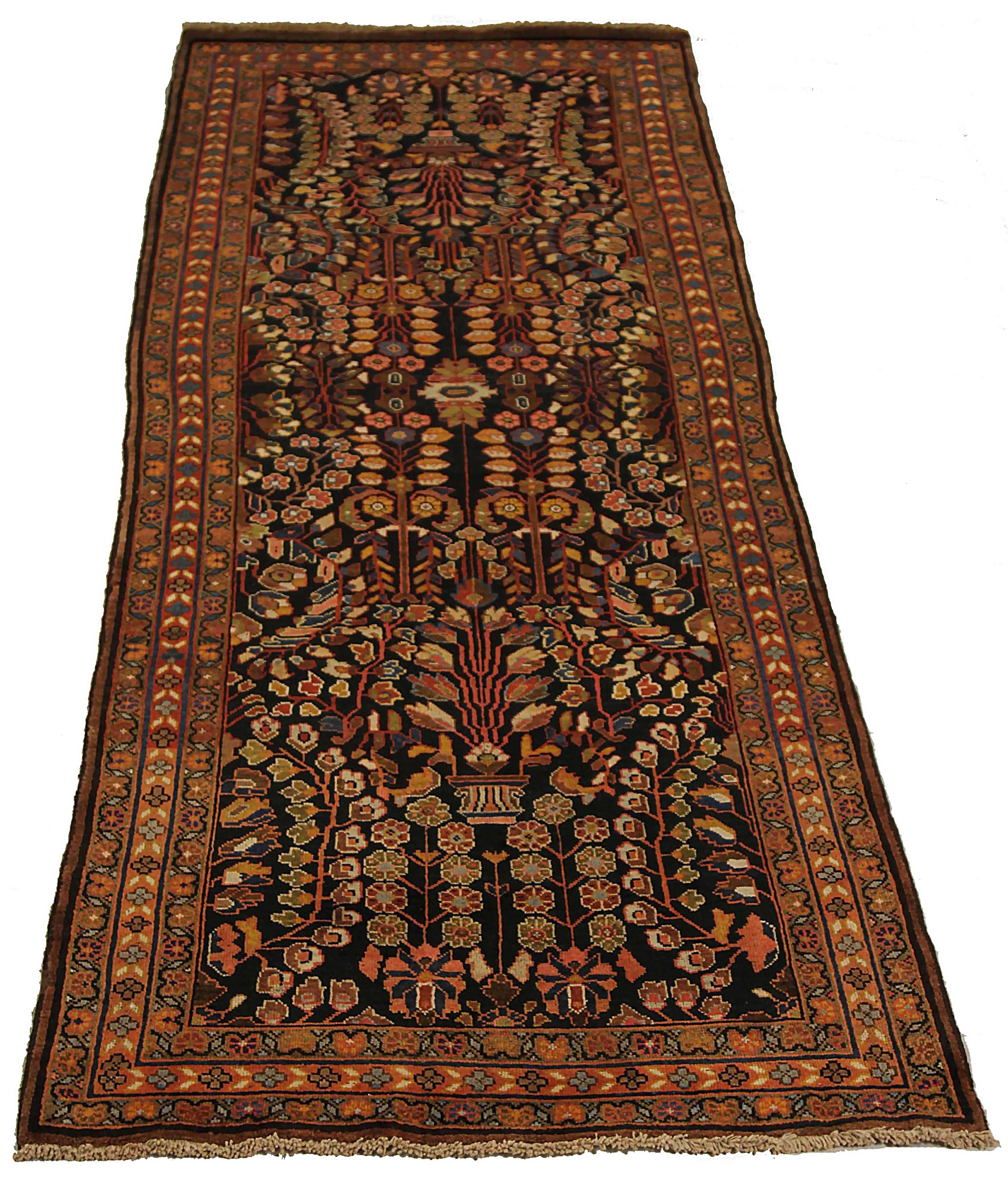 Antique Persian runner rug handwoven from the finest sheep’s wool. It’s colored with all-natural vegetable dyes that are safe for humans and pets. It’s a traditional Farahan design handwoven by expert artisans. It’s a lovely runner rug that can be