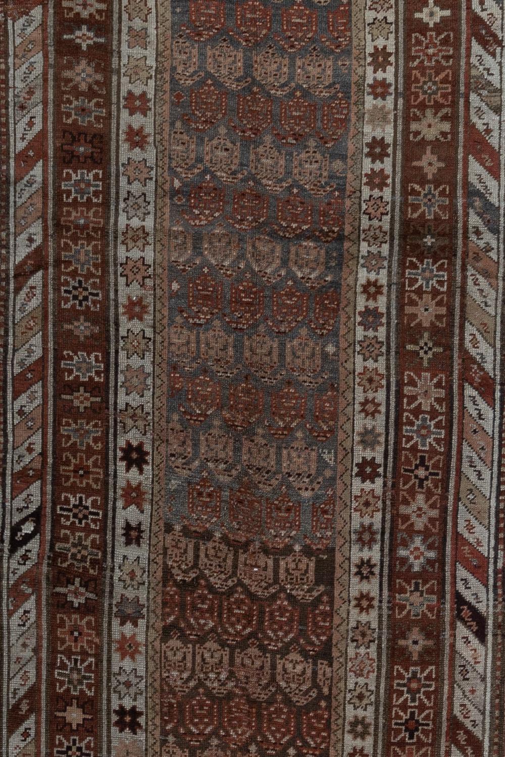 Age: early 1900's

Pile: Low-medium 

Wear Notes: 0

Material: Wool on wool

Antique Persian runner with a soft wool pile and nicely saturated jewel tones. Good condition.

Vintage rugs are made by hand over the course of months, sometimes