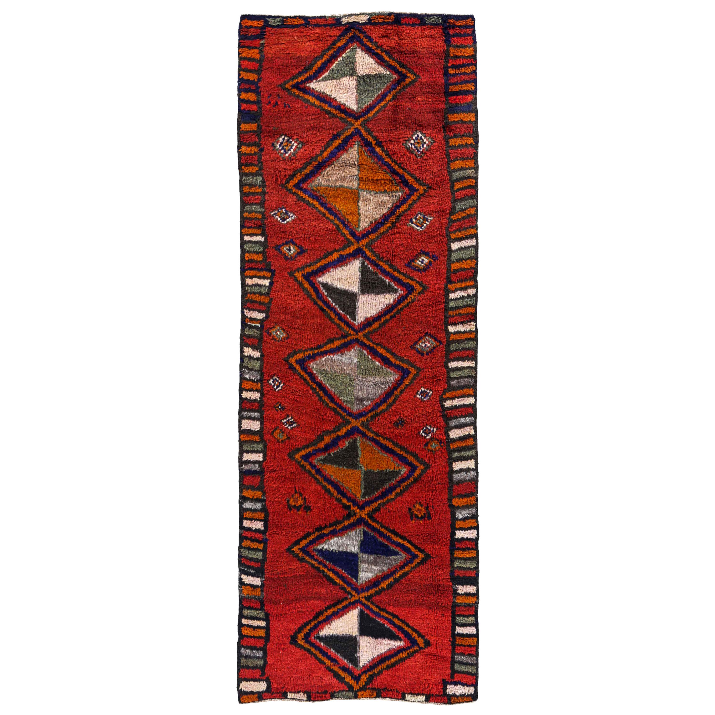 Antique Persian Runner Rug Gabbeh Design For Sale