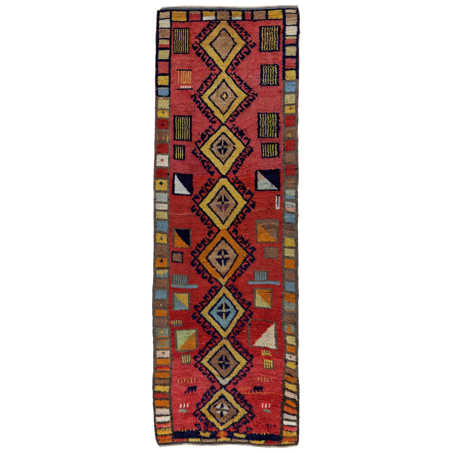 Antique Persian Runner Rug Gabbeh Design For Sale