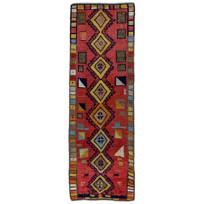 Runner, Multi-Color Striped Contemporary Tribal Design Gabbeh Persian ...