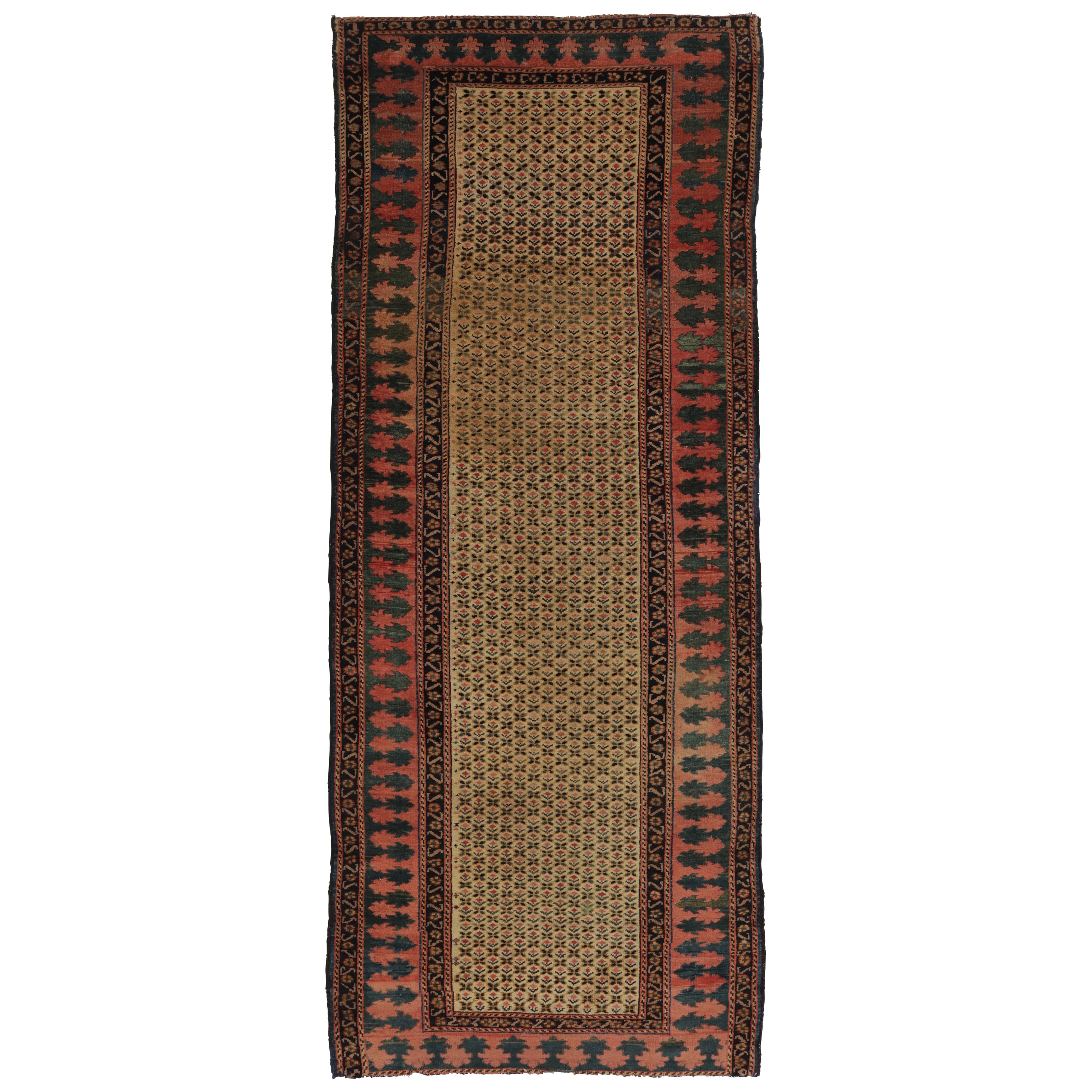 Antique Persian Runner Rug, Gold with All Over Floral Pattern - Rug 
Kilim