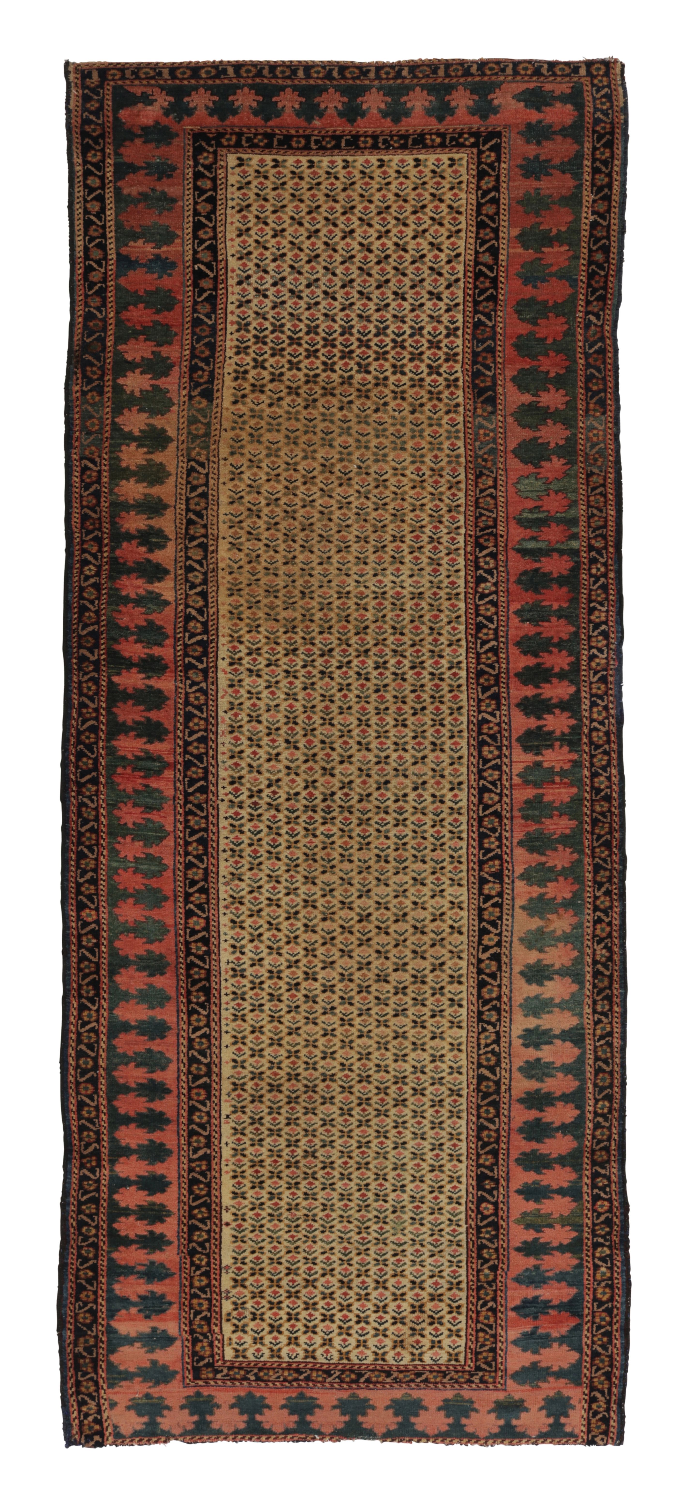 Antique Persian Runner Rug, Gold with All Over Floral Pattern - Rug 
Kilim