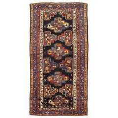 Tapis de couloir persan ancien à motifs Hamedan