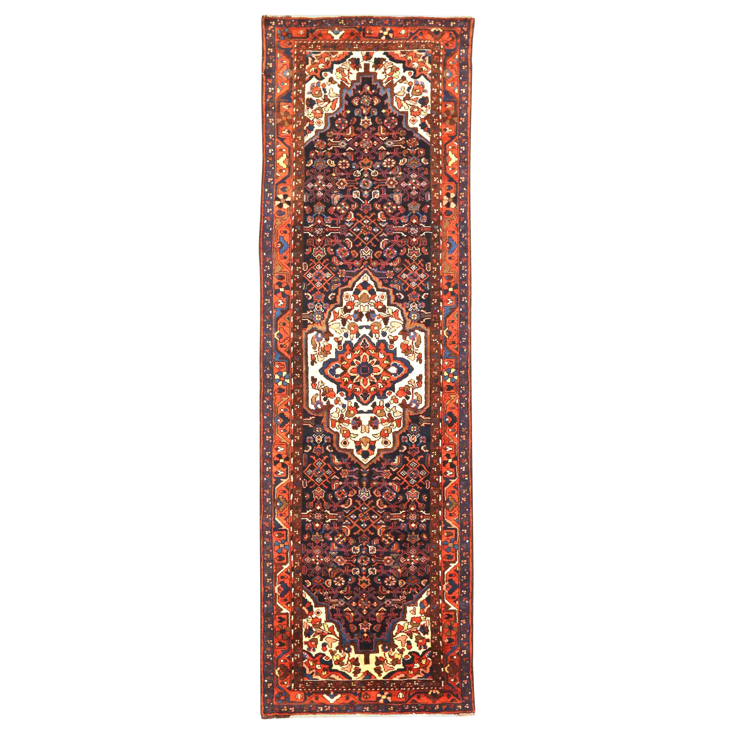 Antique Persian Runner Rug Hamedan Design