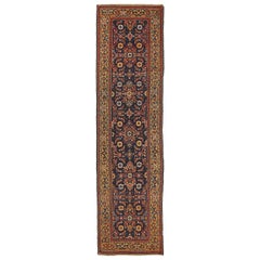 Tapis de couloir persan ancien à motifs Hamedan