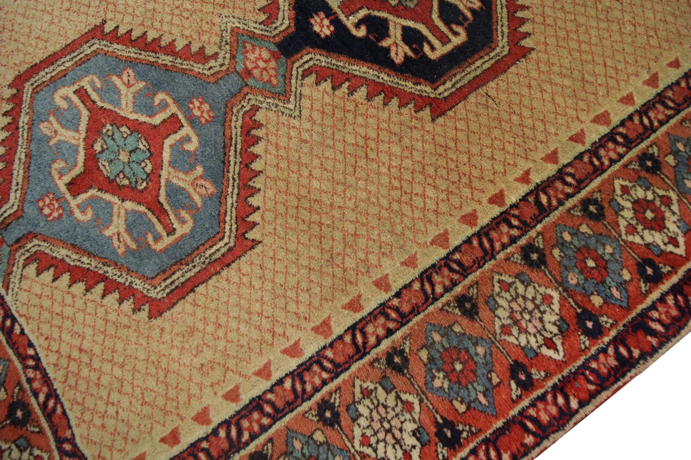 Alfombra Corredera Antigua, Alfombra de Escalera Sarab de Oro Amarillo Hecha a Mano Caucásico en venta