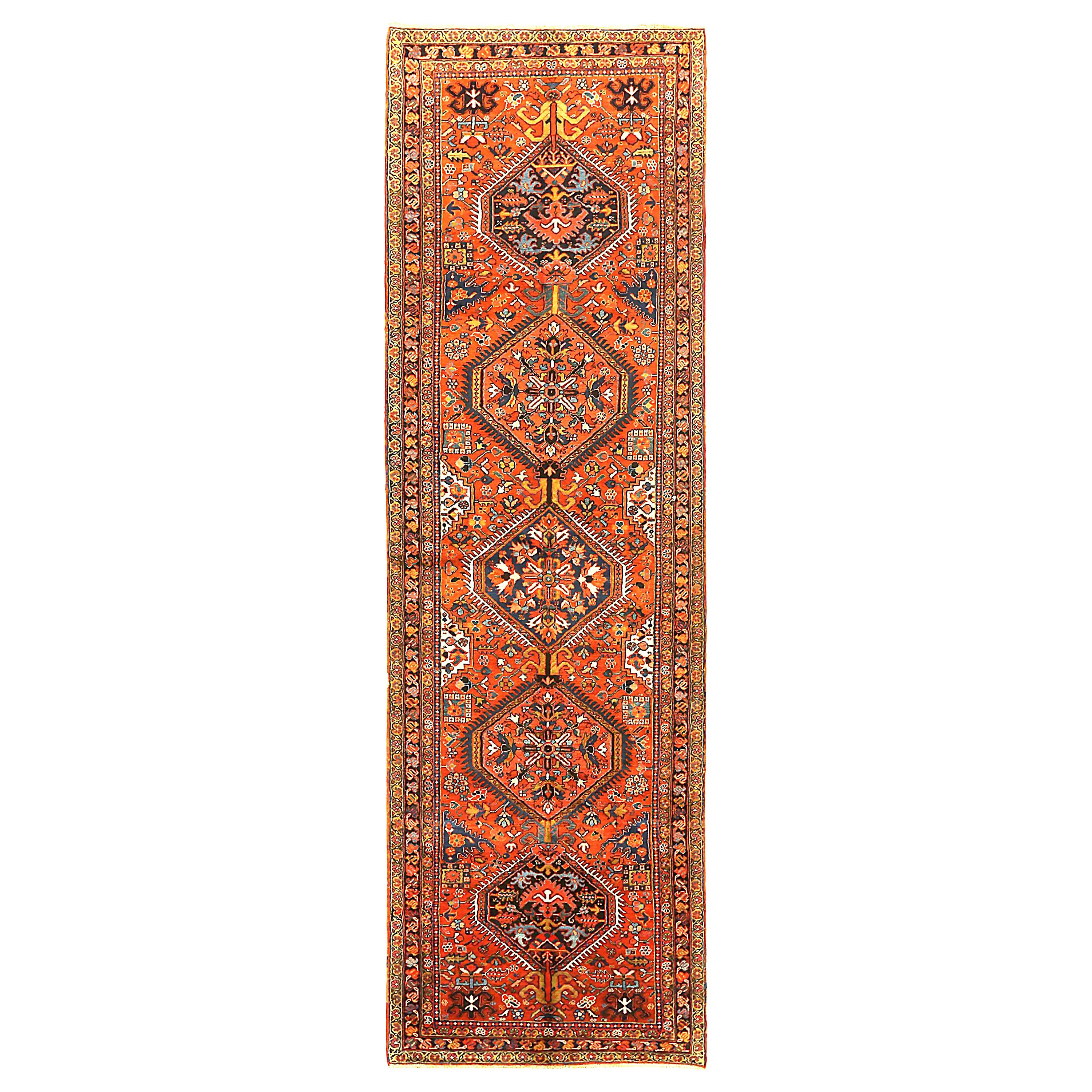 Antique Persian Runner Rug Heriz Design