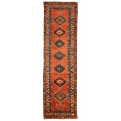 Vintage Persian Runner Rug Heriz Design