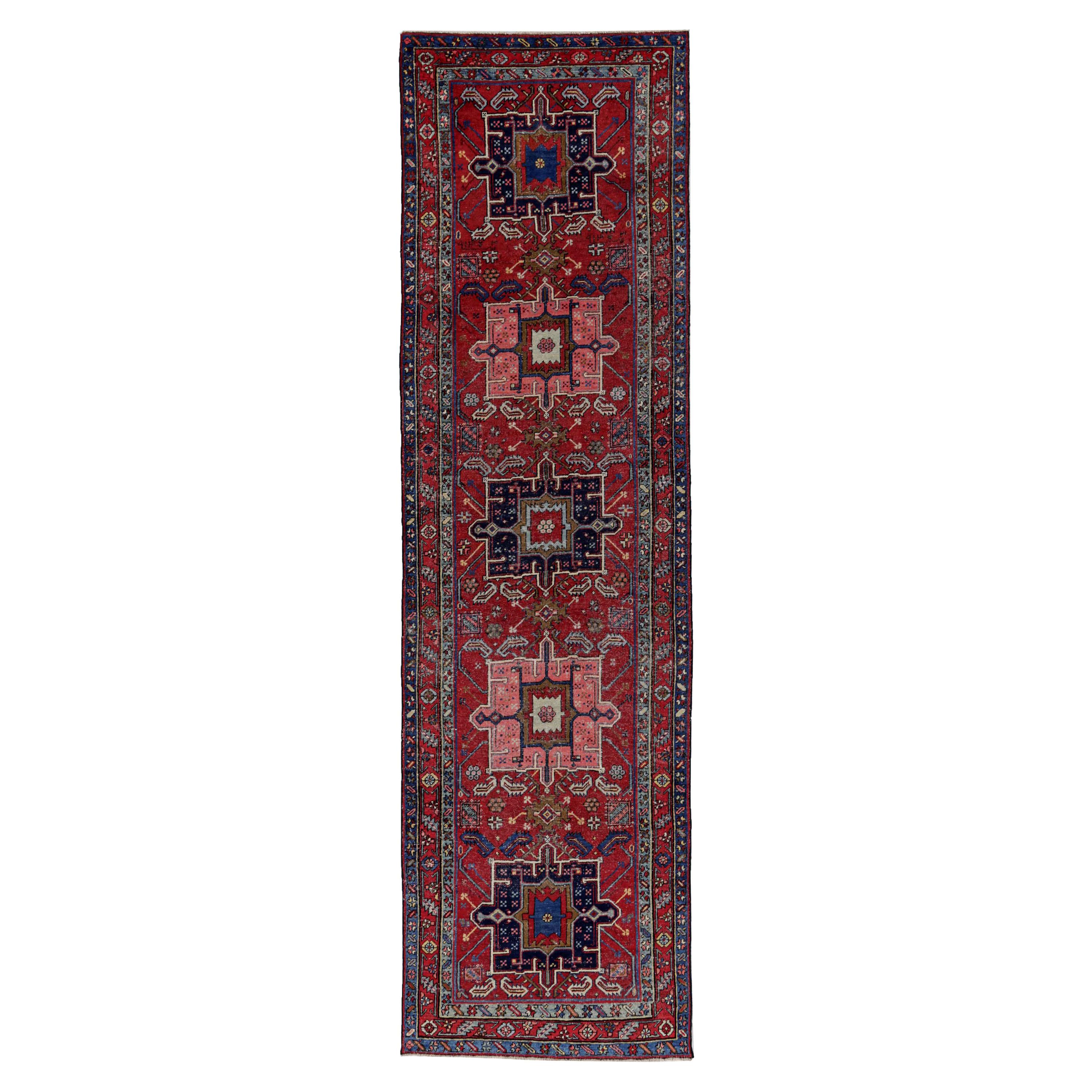Antique Persian Runner Rug Heriz Design For Sale